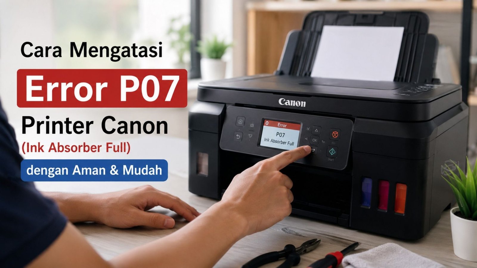 Cara Mengatasi Error P07 Printer Canon (Ink Absorber Full) dengan Aman & Mudah