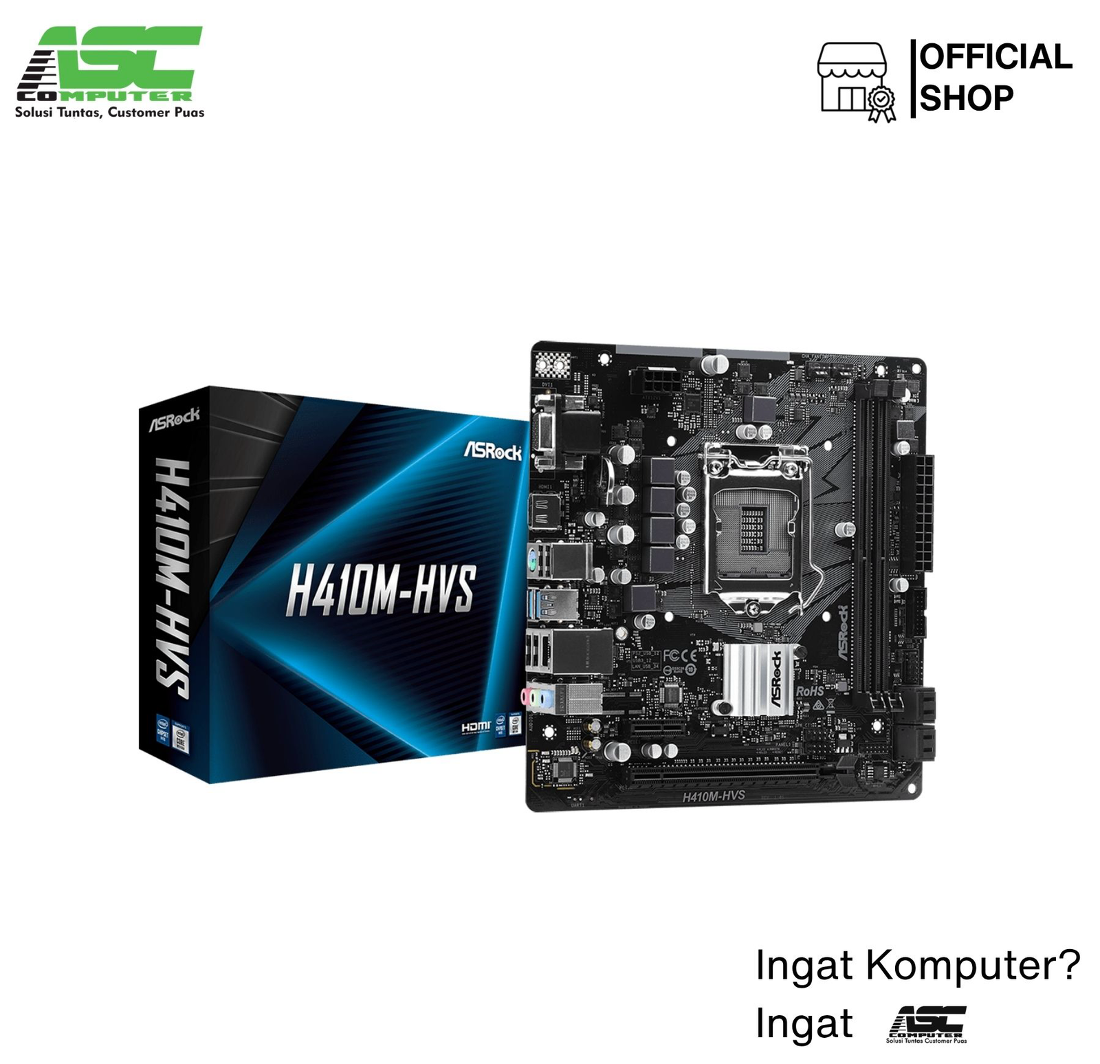 Motherboard ASRock H410M-HVS (LGA1200, H410, DDR4, USB3.2, SATA3)