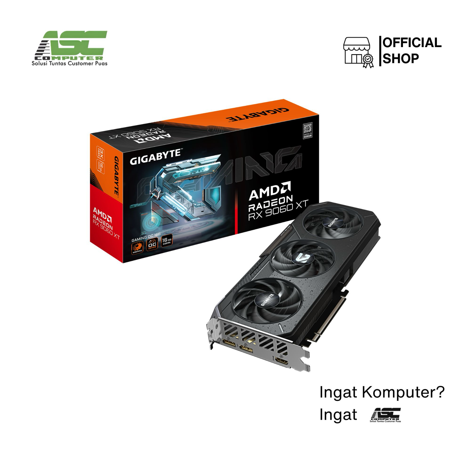 VGA GIGABYTE AMD RADEON RX9060XT GAMING OC 16GB GDDR6 (GV-R9060XTGAMING OC-16GD)