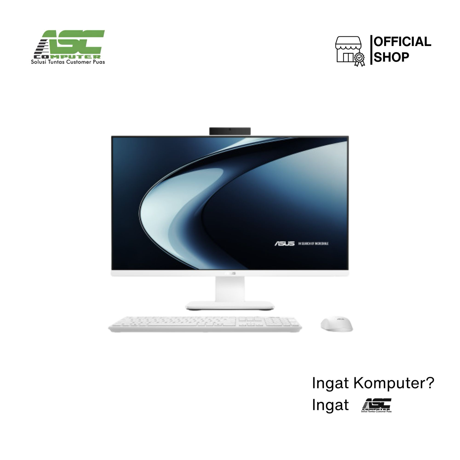 AIO ASUS P440VAK-W7852WS WHITE-I7-240Hb-DDR5 8Gb-512G PCIe SSD G4-KB&MS-W11 Home+OHS 24+365