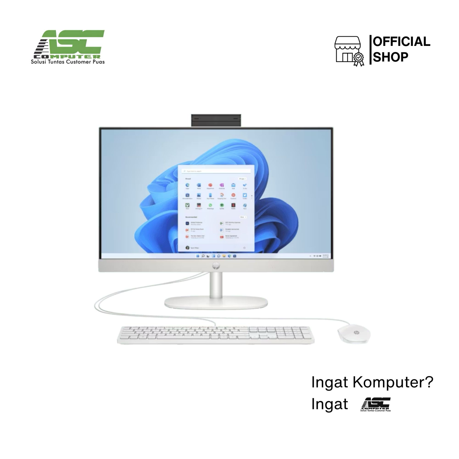 HP PC AIO 24-CR0223D-I5-1334U-RAM 8GB-SSD 512G NVMe-23.8 FHD Non Touch-KeyMouse-W11Home-OHS