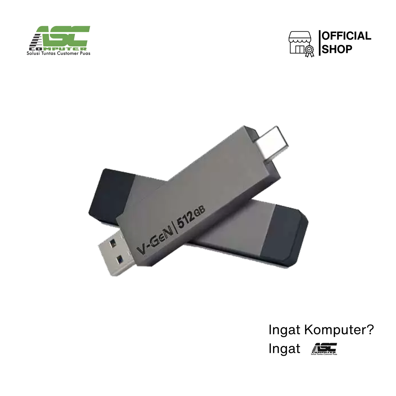 SSD PORTABLE USB 3.1 AND TYPE C V-GEN 512GB