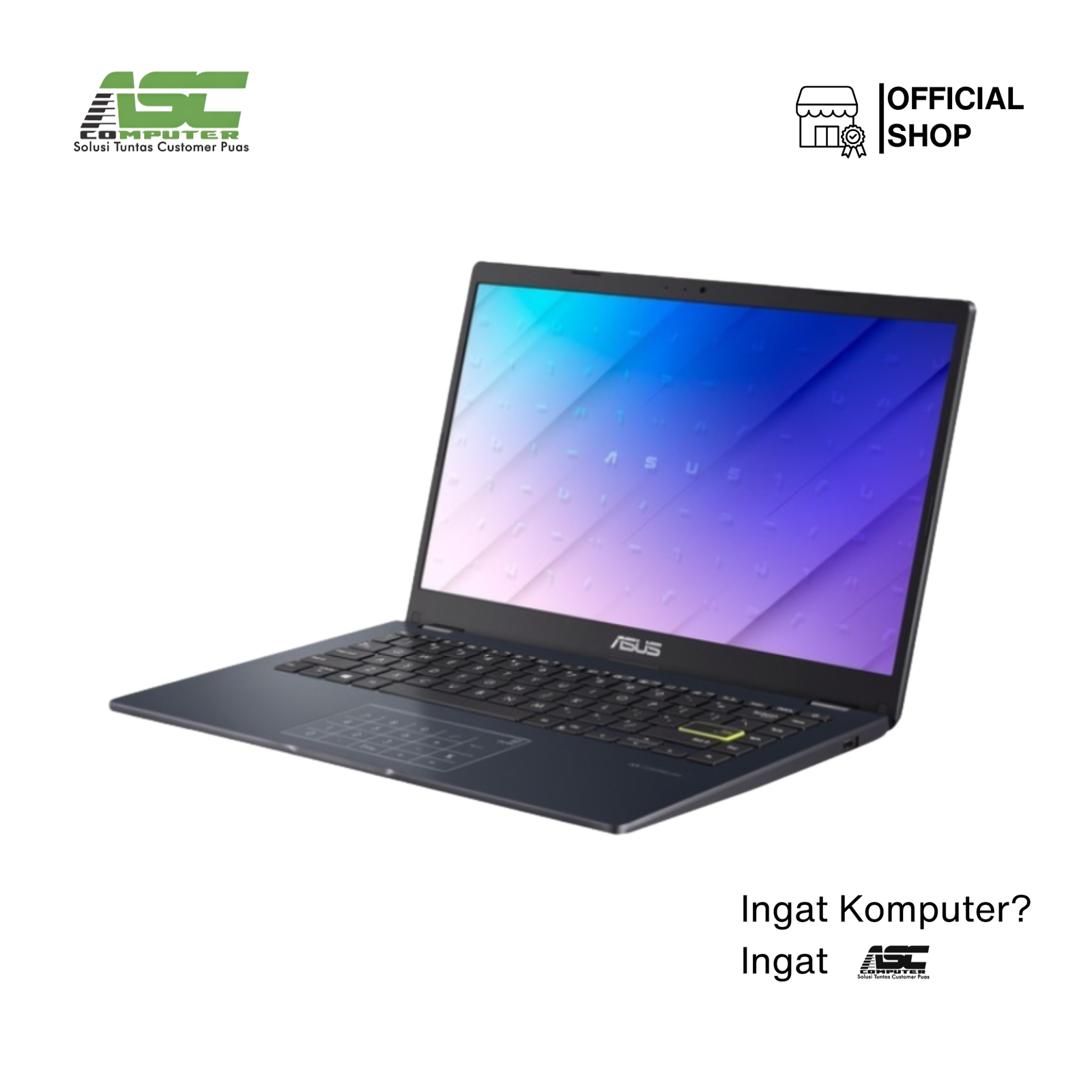 NB ASUS E410KA-FHD454M STAR BLACK-INTEL N4500-8GB(NON UPGRADE)-512GB-14INCH FHD-W11+OHS+M365