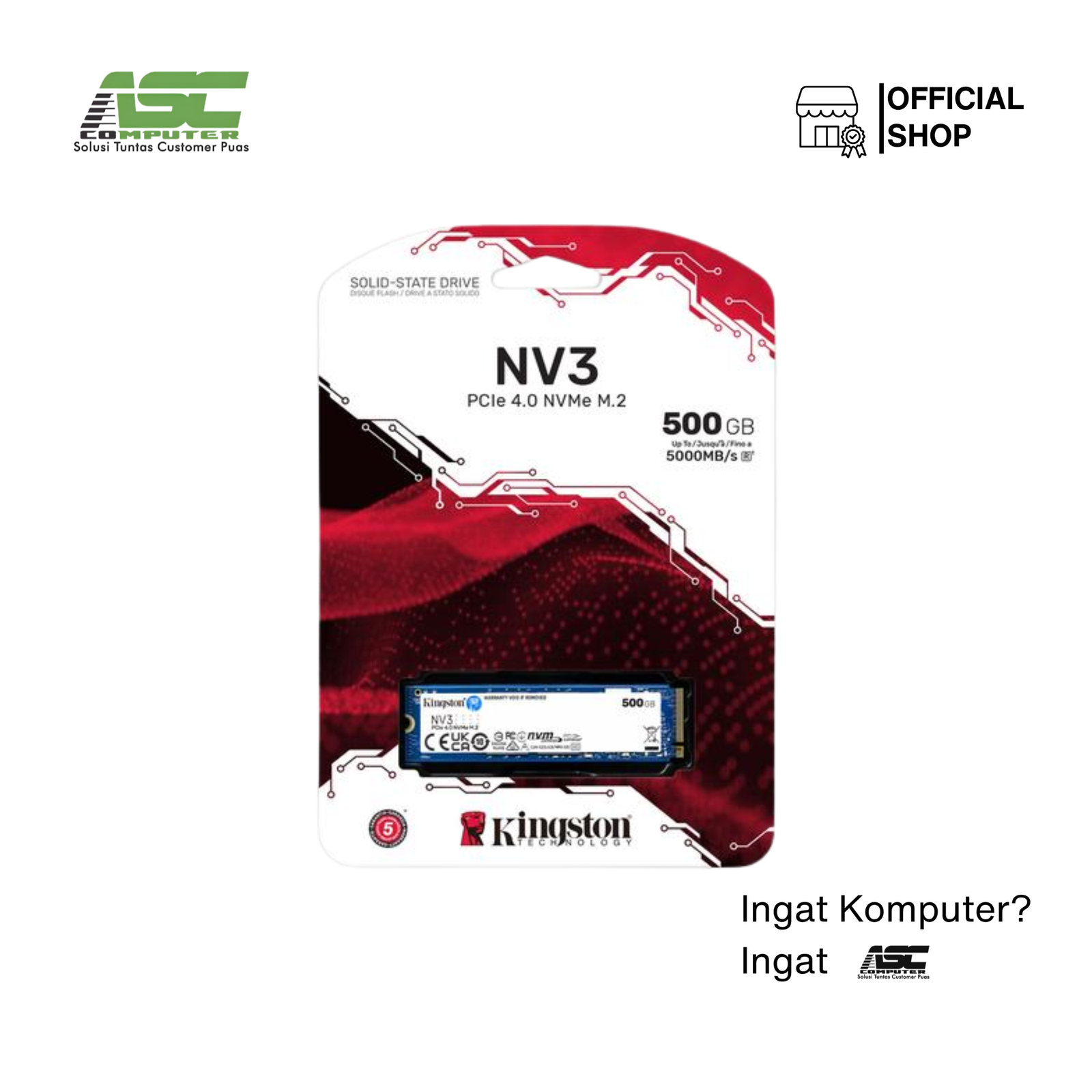 KINGSTON SSD Nvme NV3 500GB SNV3S/500G GEN 4