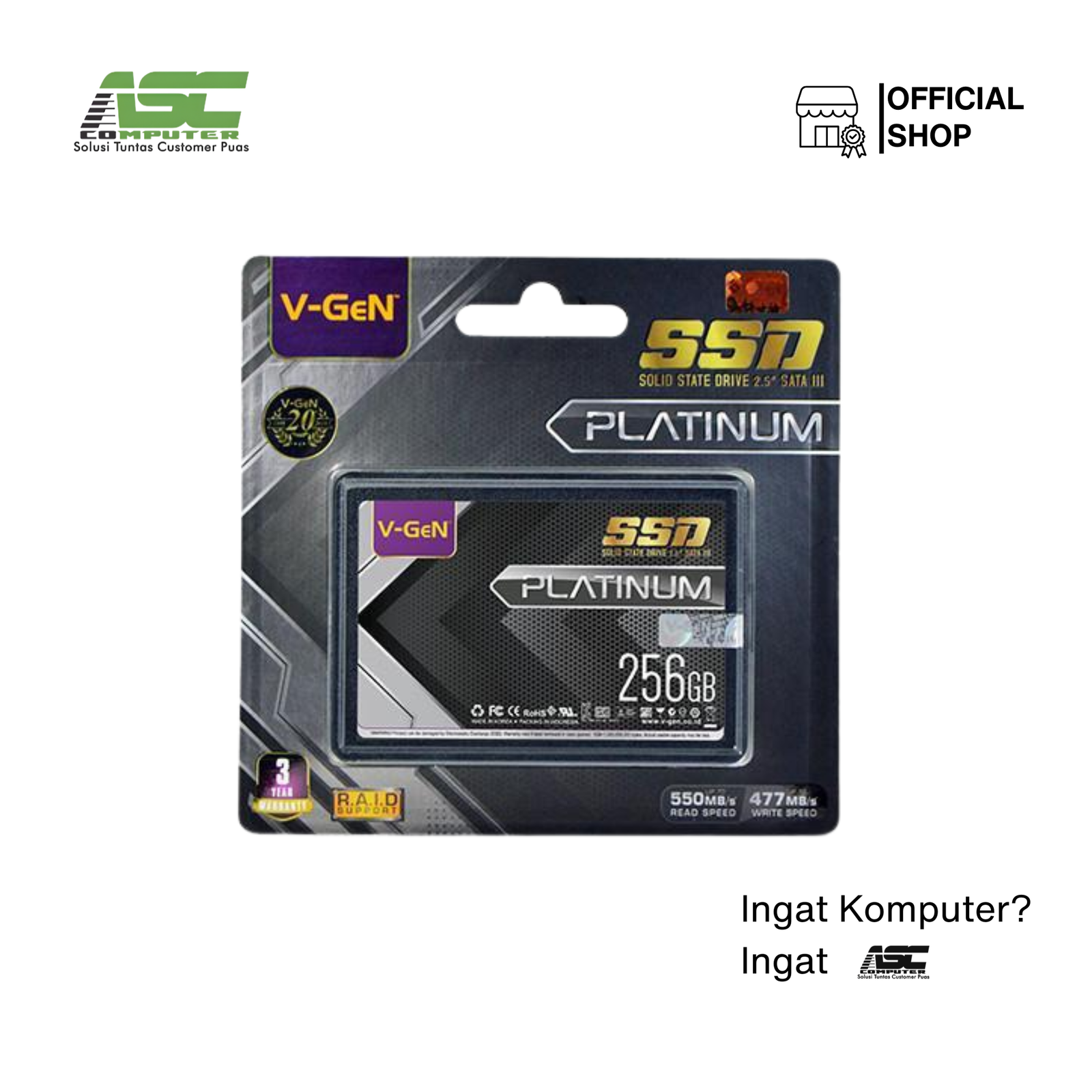 SSD V-Gen Sata  256GB