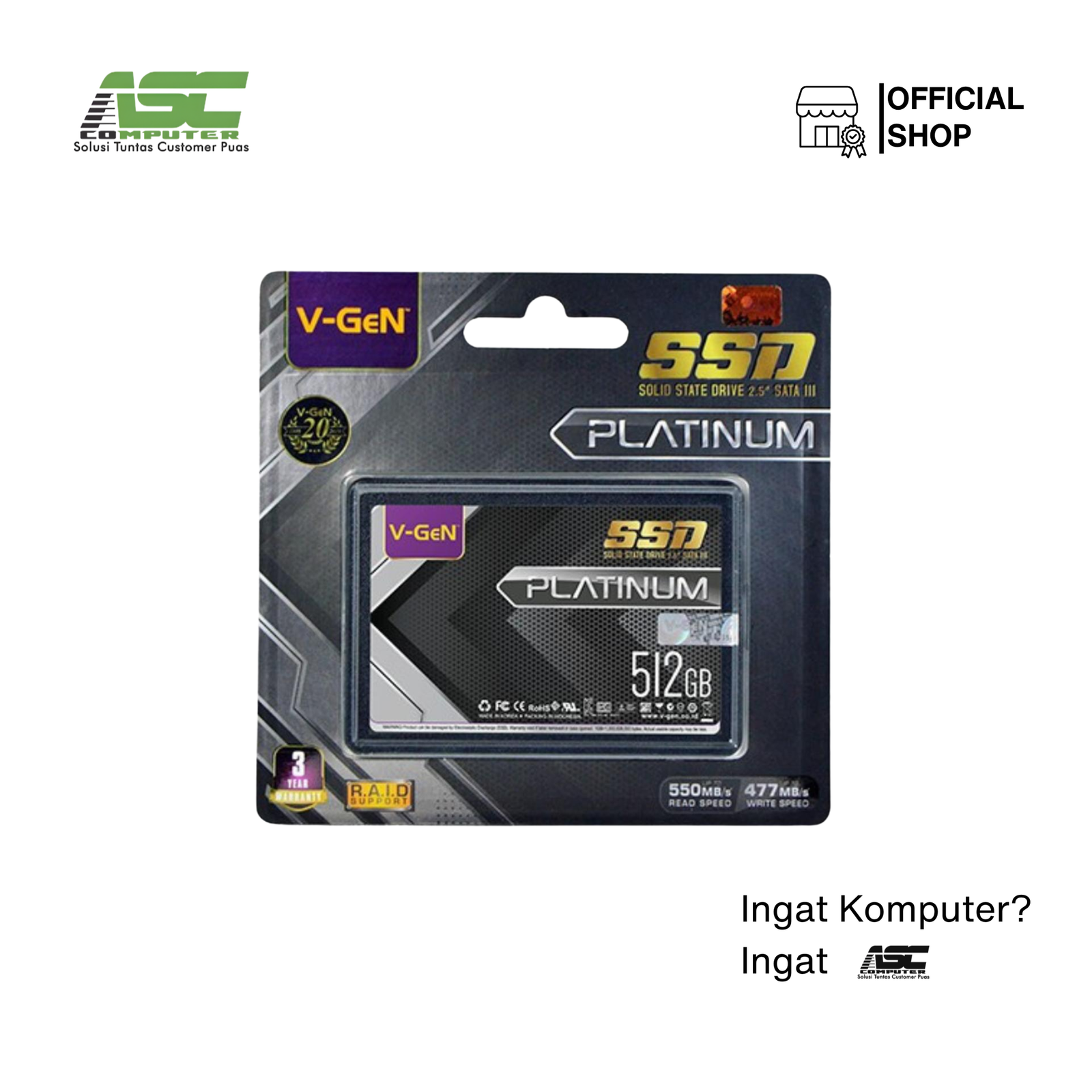 SSD V-Gen Sata  512GB