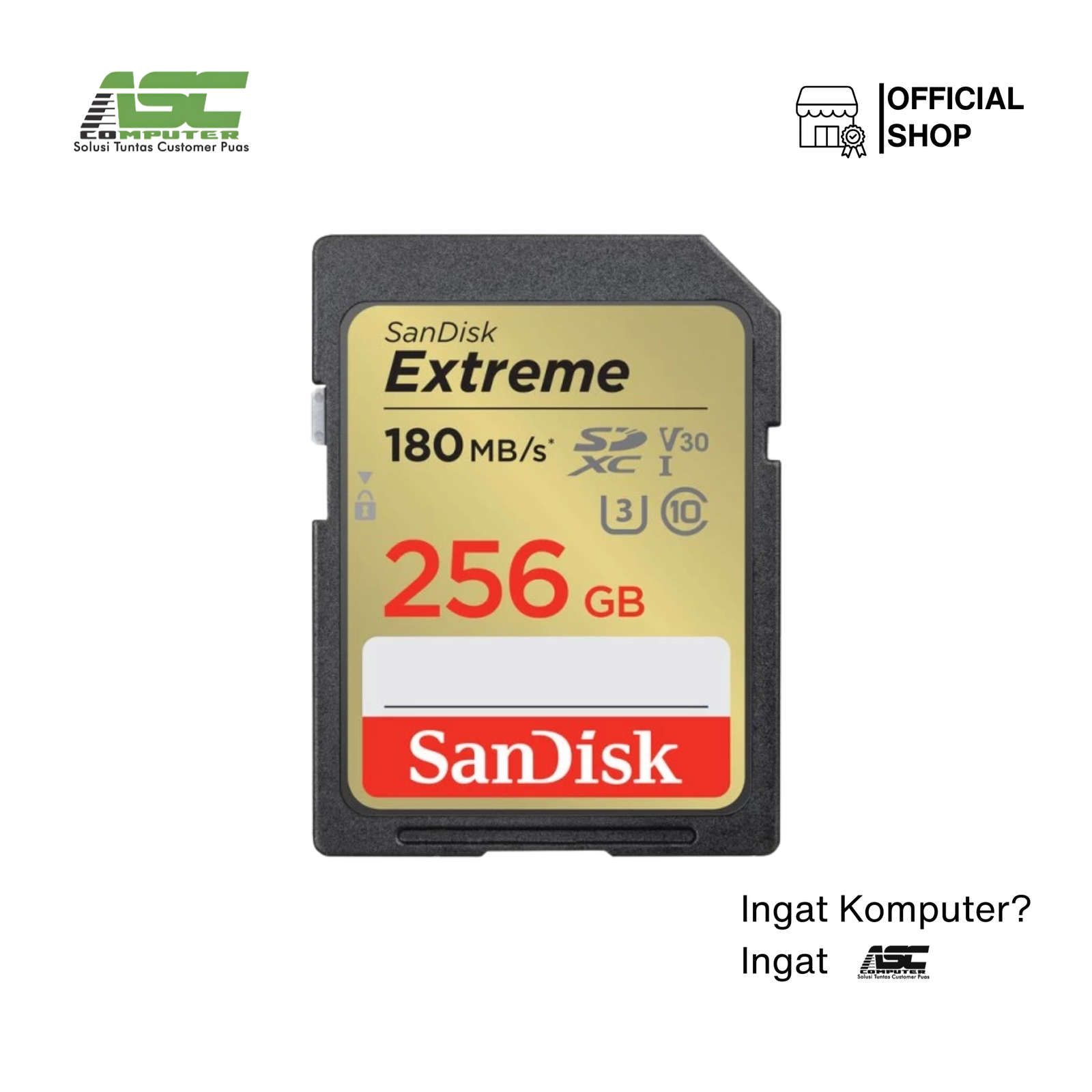 MEMORY CARD SDXC EXTREME SANDISK 256GB 180MB/S