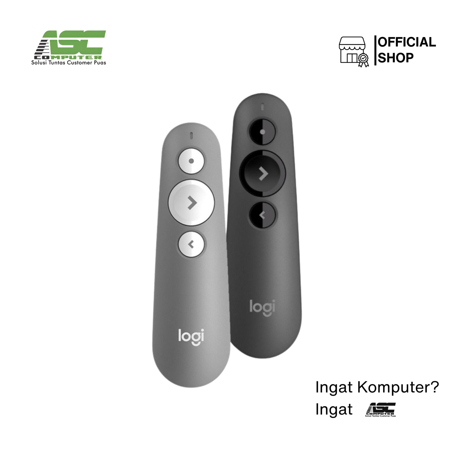 Pointer Logitech R500 S Wireless Laser presentation remote jangkauan hingga 20 m.