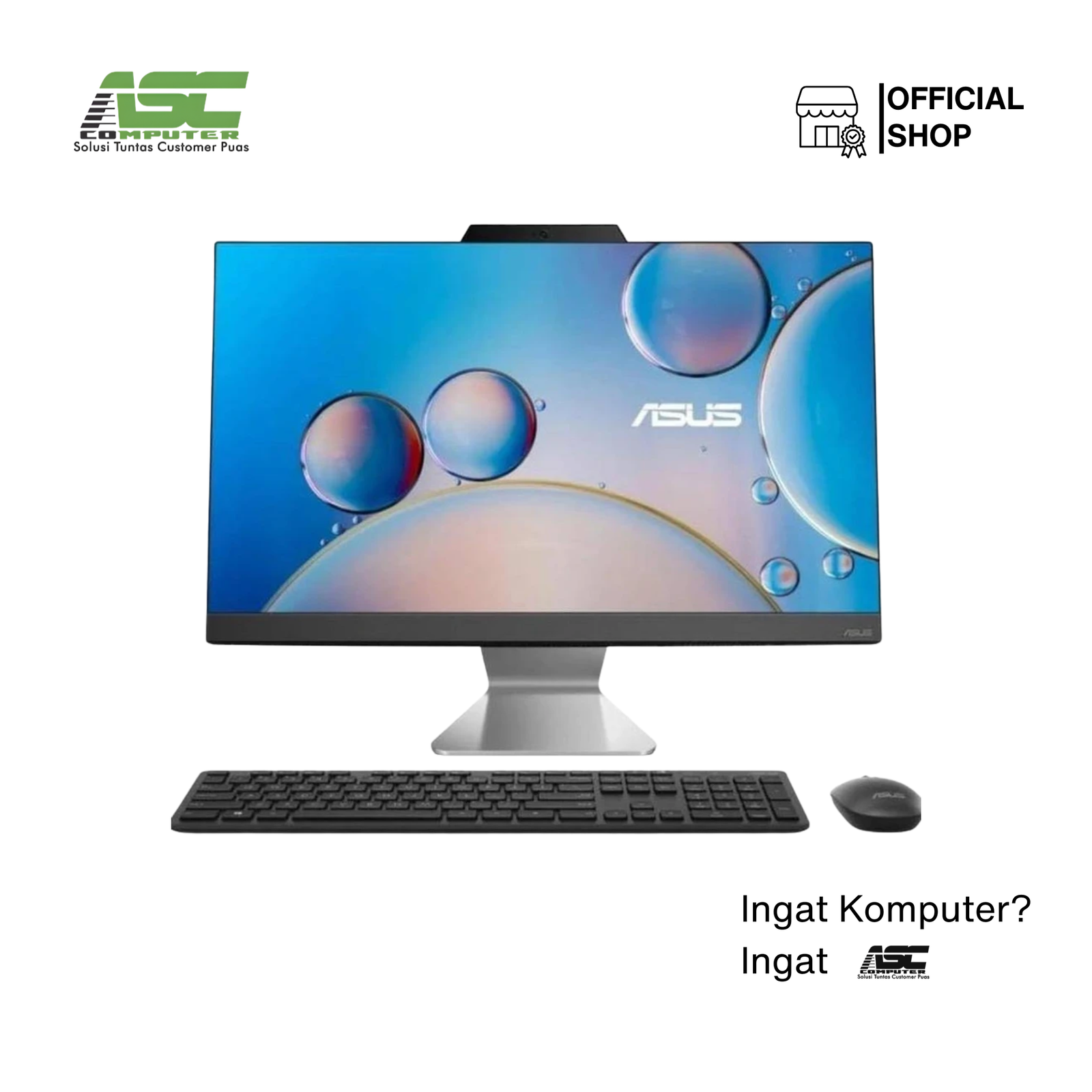 AIO A3202WBAK-BPB1850W BLACK-CEL 7305-8GB-512G PCIe SSD-USB KB & Mouse)-21.5″-W11 Home