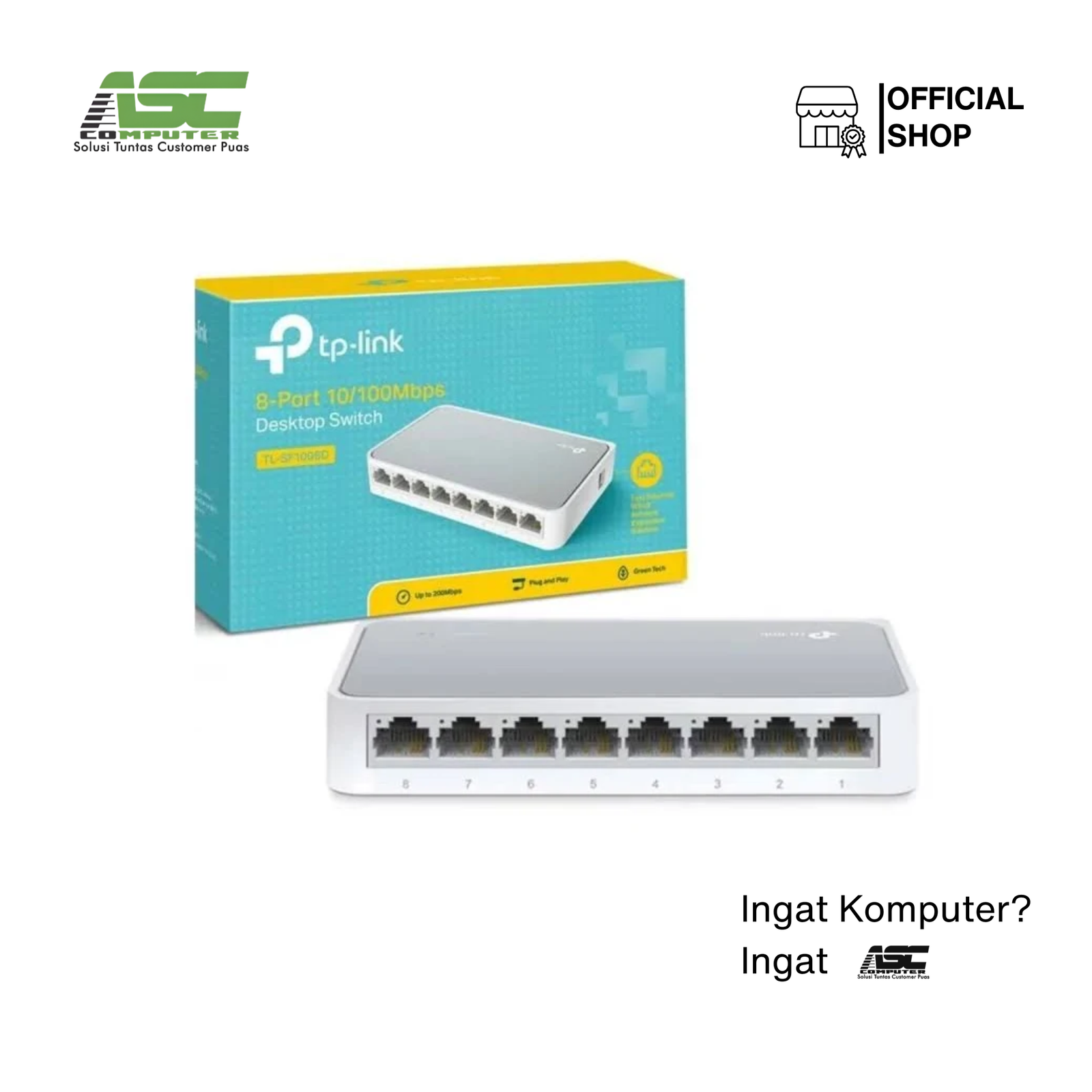 SWITCH HUB TP-LINK 8 PORT TL-SF1008D 10/100