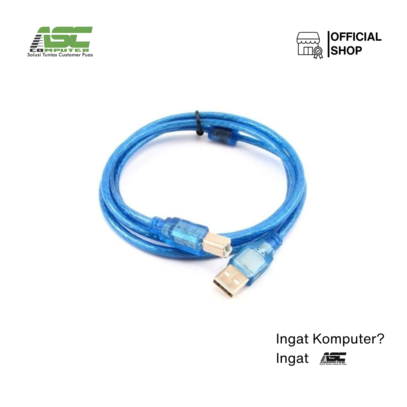 KABEL PRINTER USB 1.5 METER TRANSPARAN