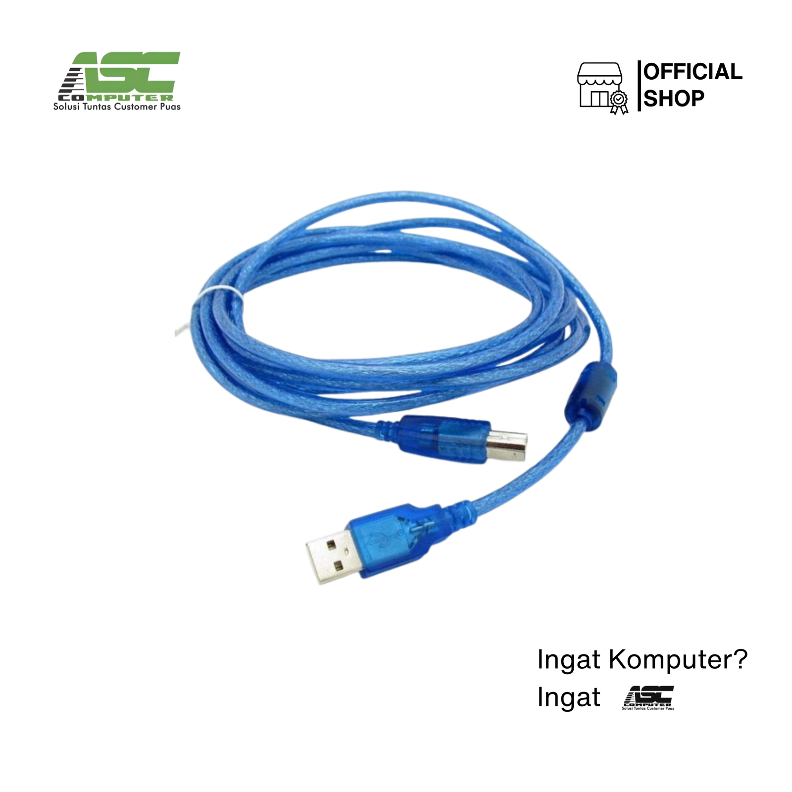 KABEL PRINTER USB 5 METER TRANSPARAN