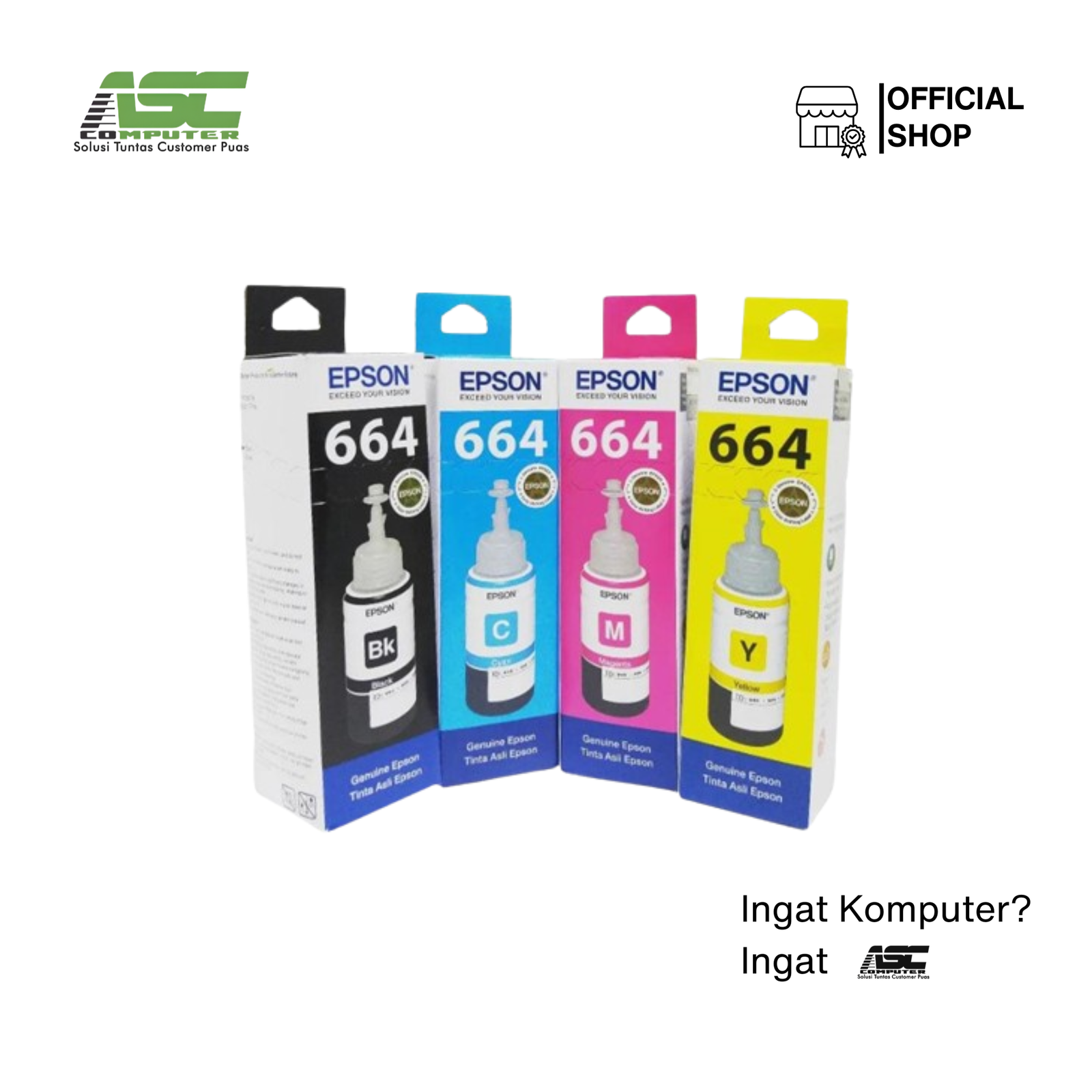 Tinta Epson T6641-T6644 (BK-Cy-Mg-Yell) 70Ml