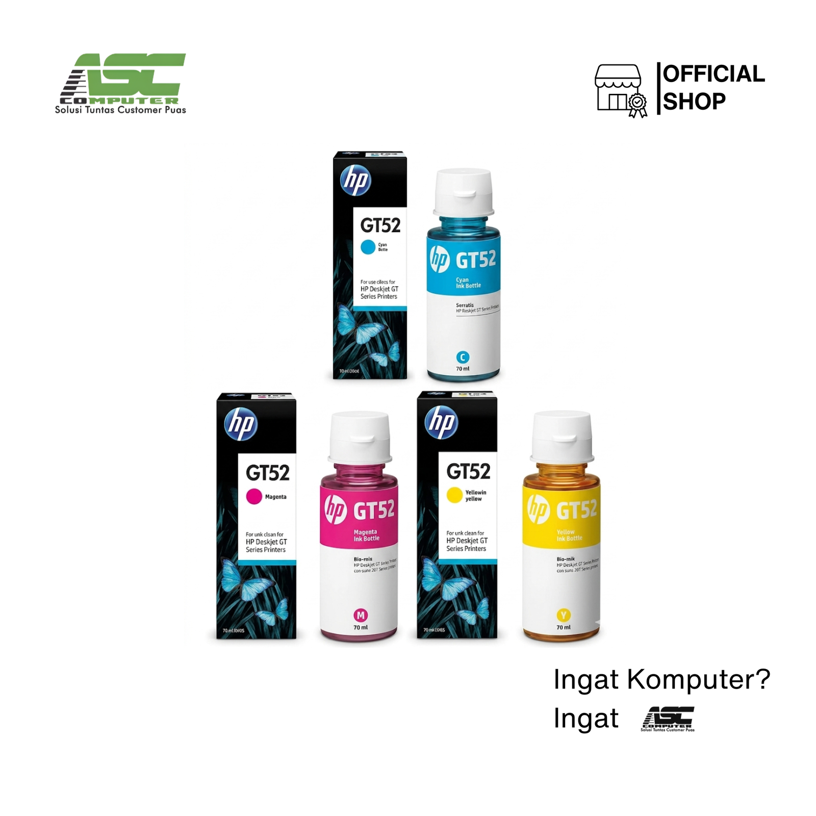 Tinta HP GT52 CMY (Cyan, Magenta, Yellow)
