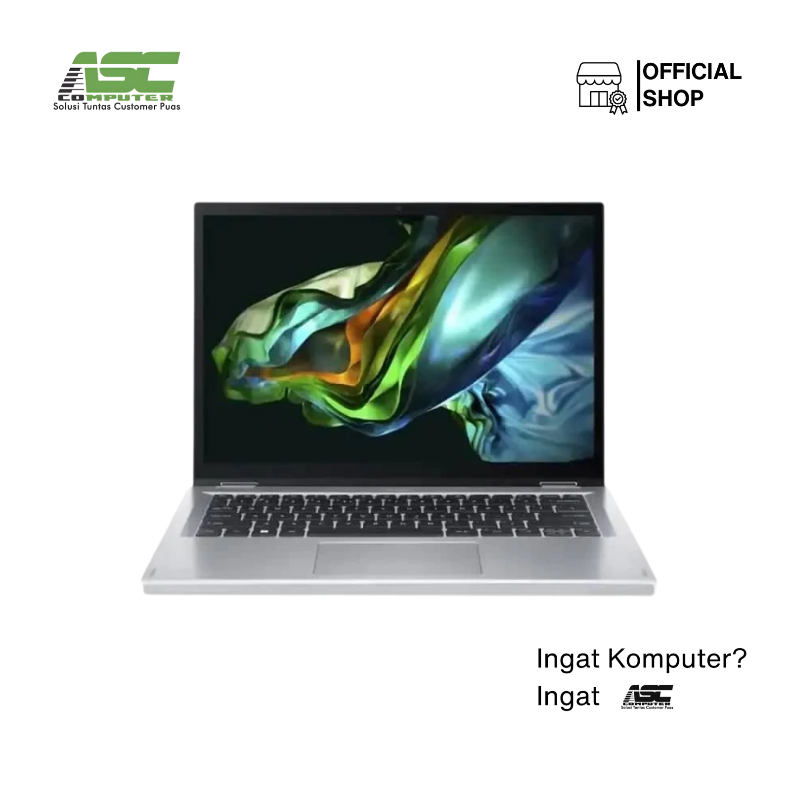 ACER Aspire Go Spin 14 AGSP14-31PT-386W Intel Core 3 N355 8GB 512GB SSD 14 inch WUXGA Touchscreen Win11 + OHS Pure Silver