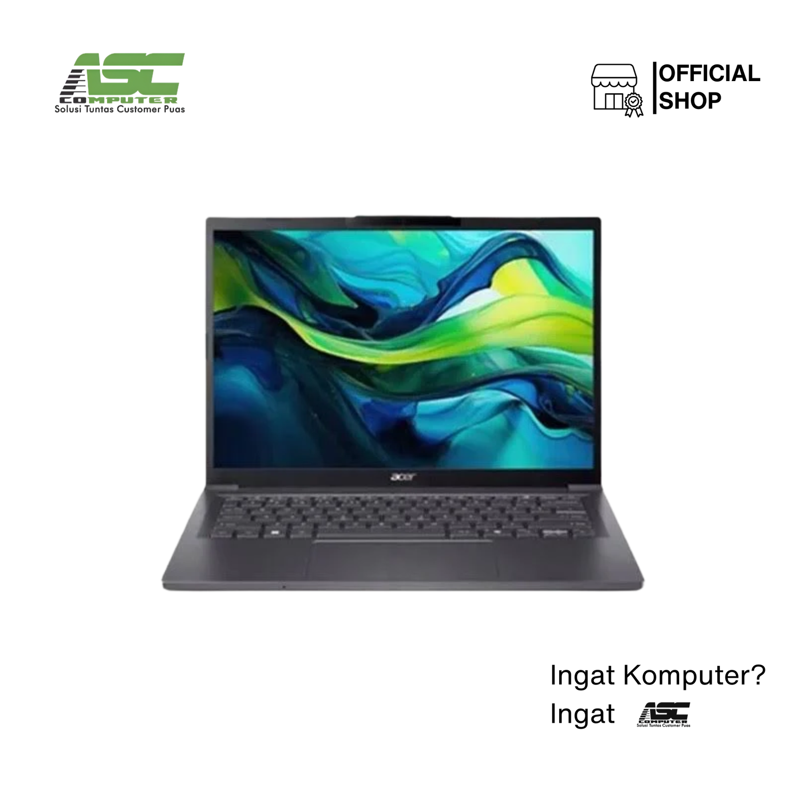 ACER Aspire 14 AI A14-71M-53XH Intel Core Ultra 5 125H 16GB 512GB SSD 14 inch WUXGA OLED Win11 + OHS Steel Gray