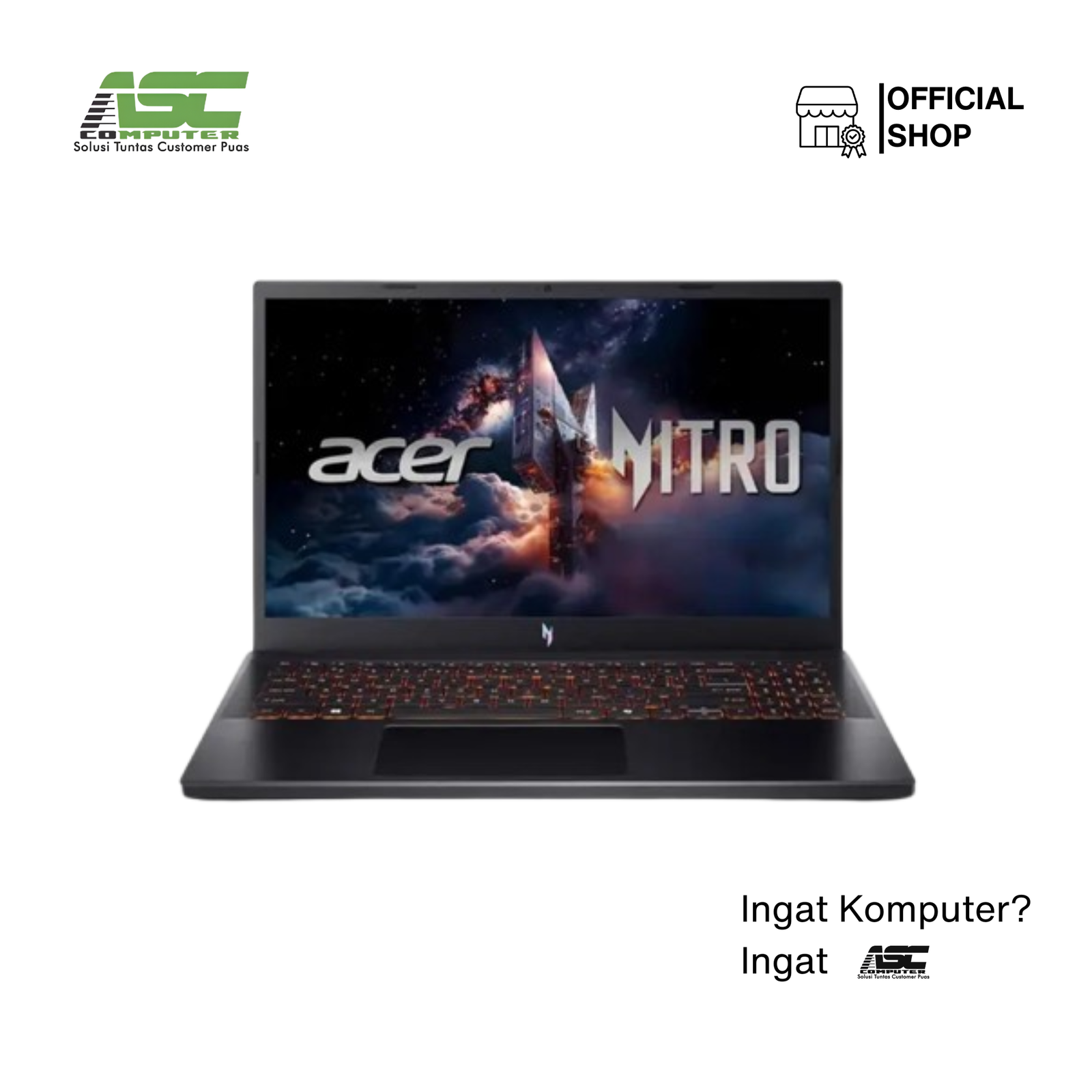 ACER Nitro V 15 ANV15-42-R60U AMD Ryzen 7 7445HS 16GB 512GB SSD RTX 4050 6GB 15.6 inch 180Hz 100% sRGB Win11 + OHS Obsidian Black