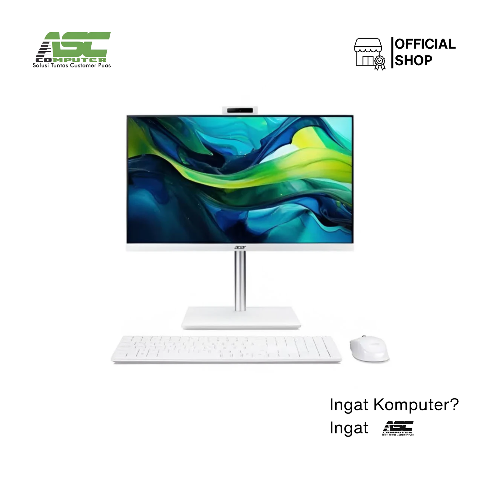 ACER Aspire All in One C24A-1800 Intel Core i5-13420H 8GB 512GB SSD 24 inch FHD IPS 144Hz Win11 + OHS White/Silver