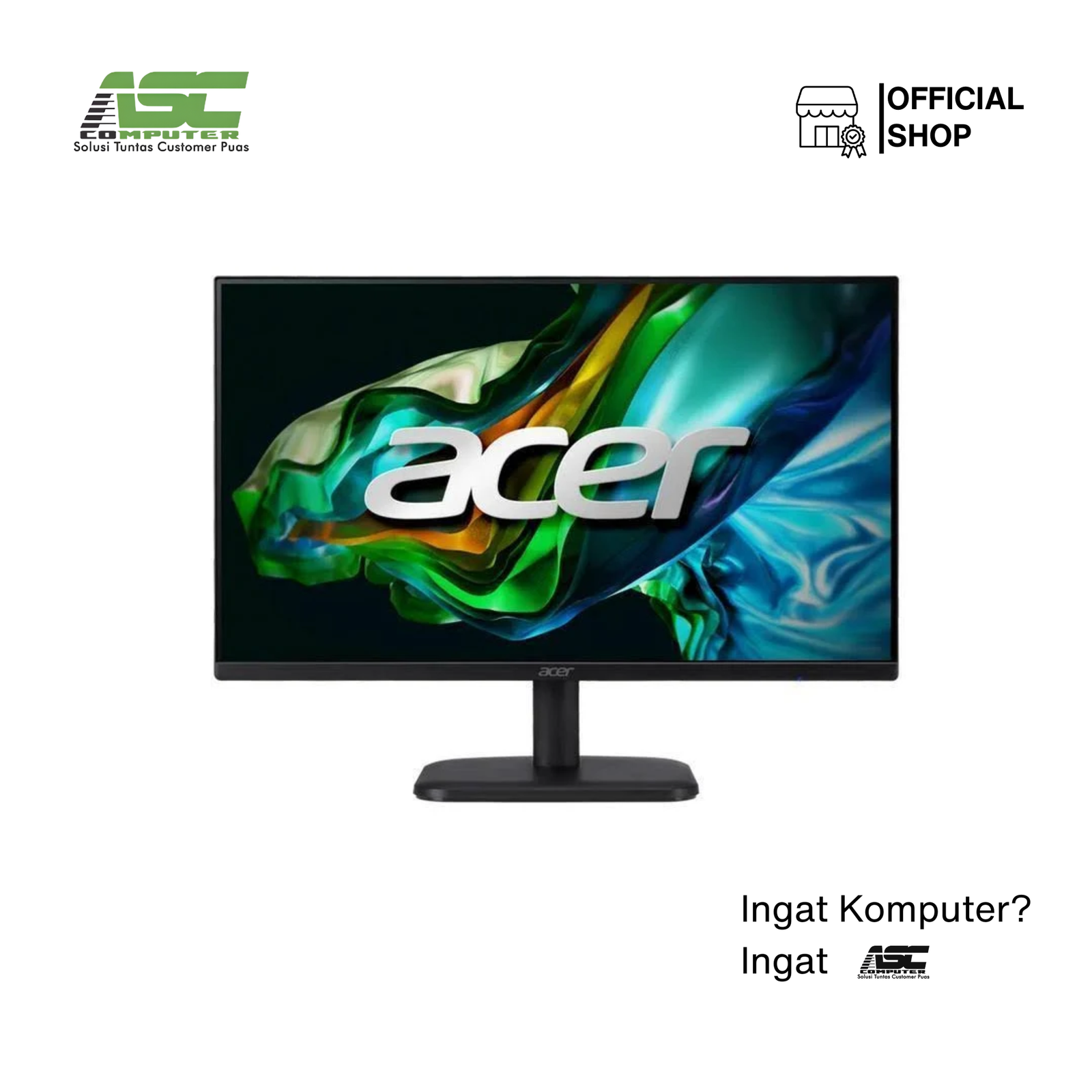 ACER Aspire Desktop Tower TCX Intel Core i3-14100 H610 8GB DDR4 512GB SSD Win11 + OHS 2024 Bundling Monitor 21.5 inch Black