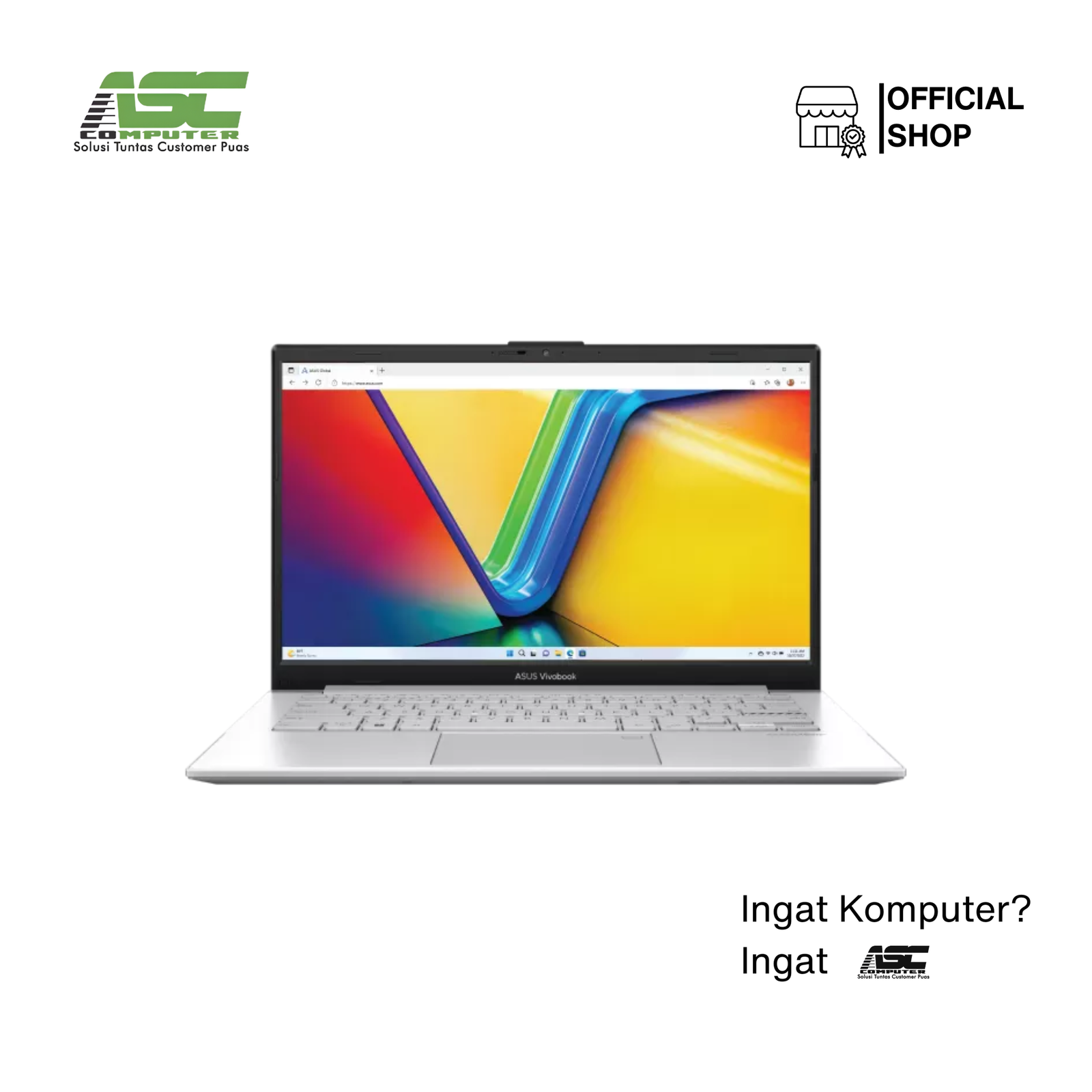 ASUS Vivobook Go 14 E1404FA-VIPS5853M AMD Ryzen 5 7520U 8GB 512GB SSD 14.0 inch Full HD IPS Win11 + OHS 2024 Cool Silver