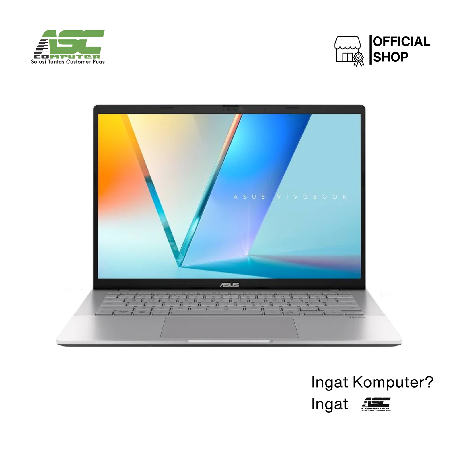 ASUS Vivobook S14 M3407KA-OLED7112M AMD Ryzen AI 7 350 16GB 1TB SSD 14.0 inch WUXGA OLED Win11 + OHS 2024 Cool Silver