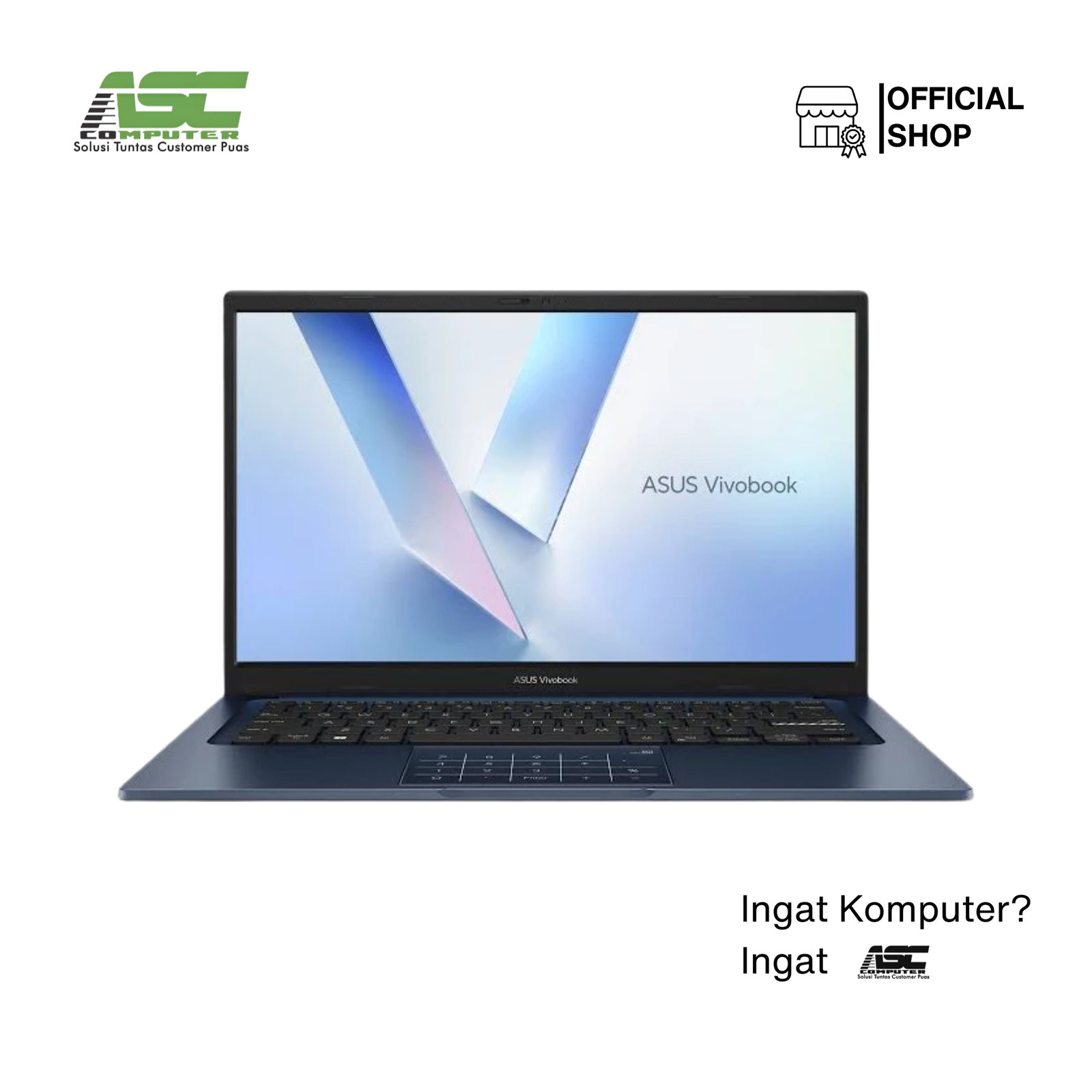 ASUS Vivobook 14 A1404VAP-VIPS7851M Intel Core 7-150U / RAM 8GB DDR5 / SSD 512GB / 14″ FHD IPS-Level / Fingerprint / Windows 11 Home + Office Home 2024 + M365 Basic / Quiet Blue