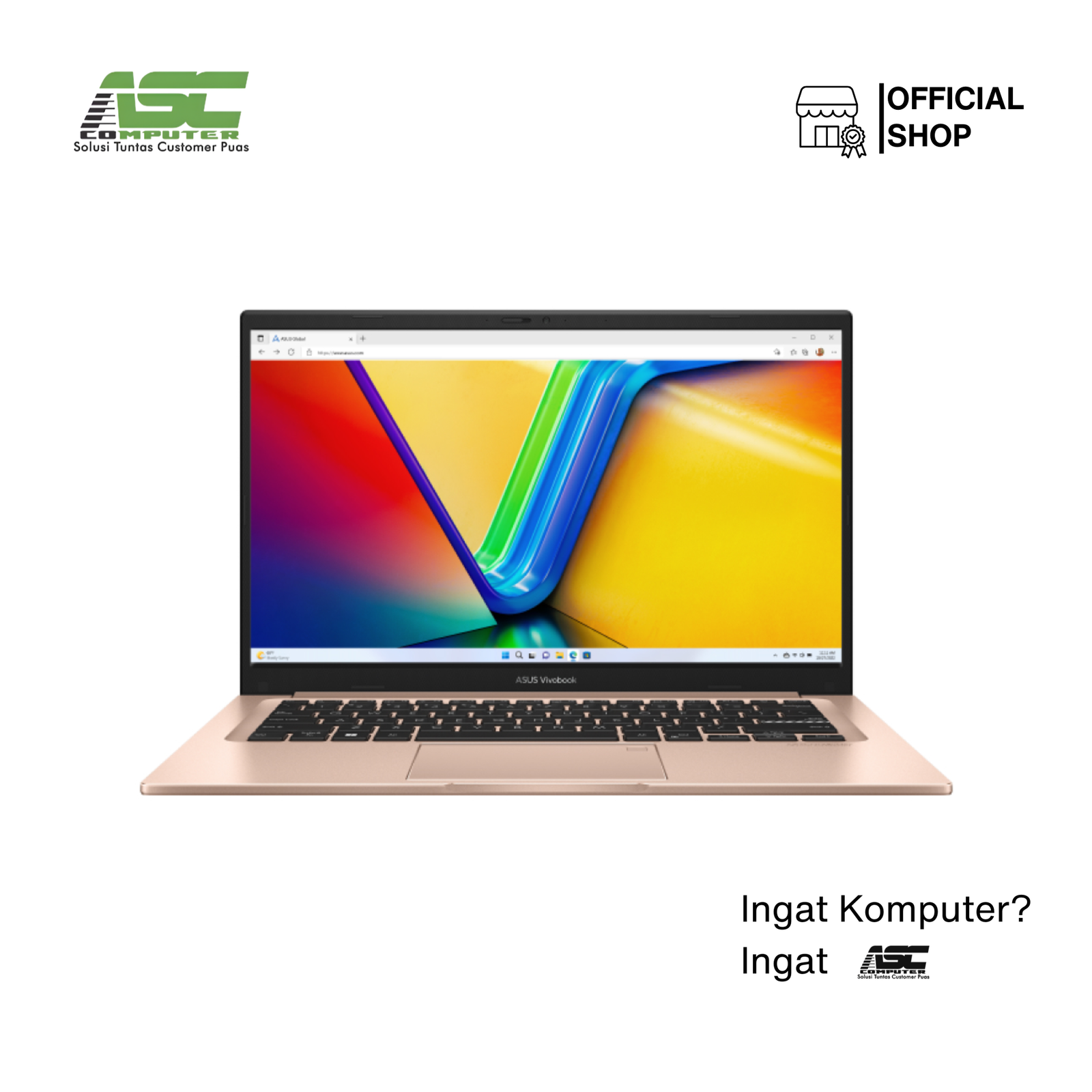 ASUS Vivobook 14 A1404VAP-VIPS7112M Intel Core 7-150U / RAM 16GB / SSD 1TB / 14″ FHD IPS-Level / Fingerprint / Windows 11 Home + Office Home 2024 + M365 Basic / Terra Cotta