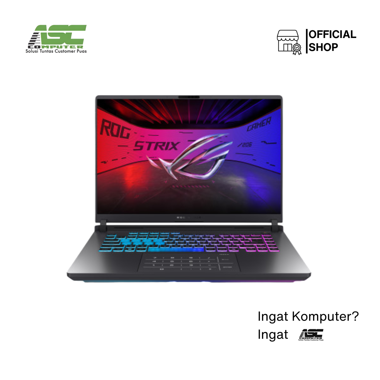 ASUS ROG Strix G16 G615JHR-I7N55C6G-HM Intel Core i7-14650HX 16GB 512GB SSD RTX5050 8GB 16.0 inch WQXGA 240Hz Win11 + OHS 2024 Eclipse Grey
