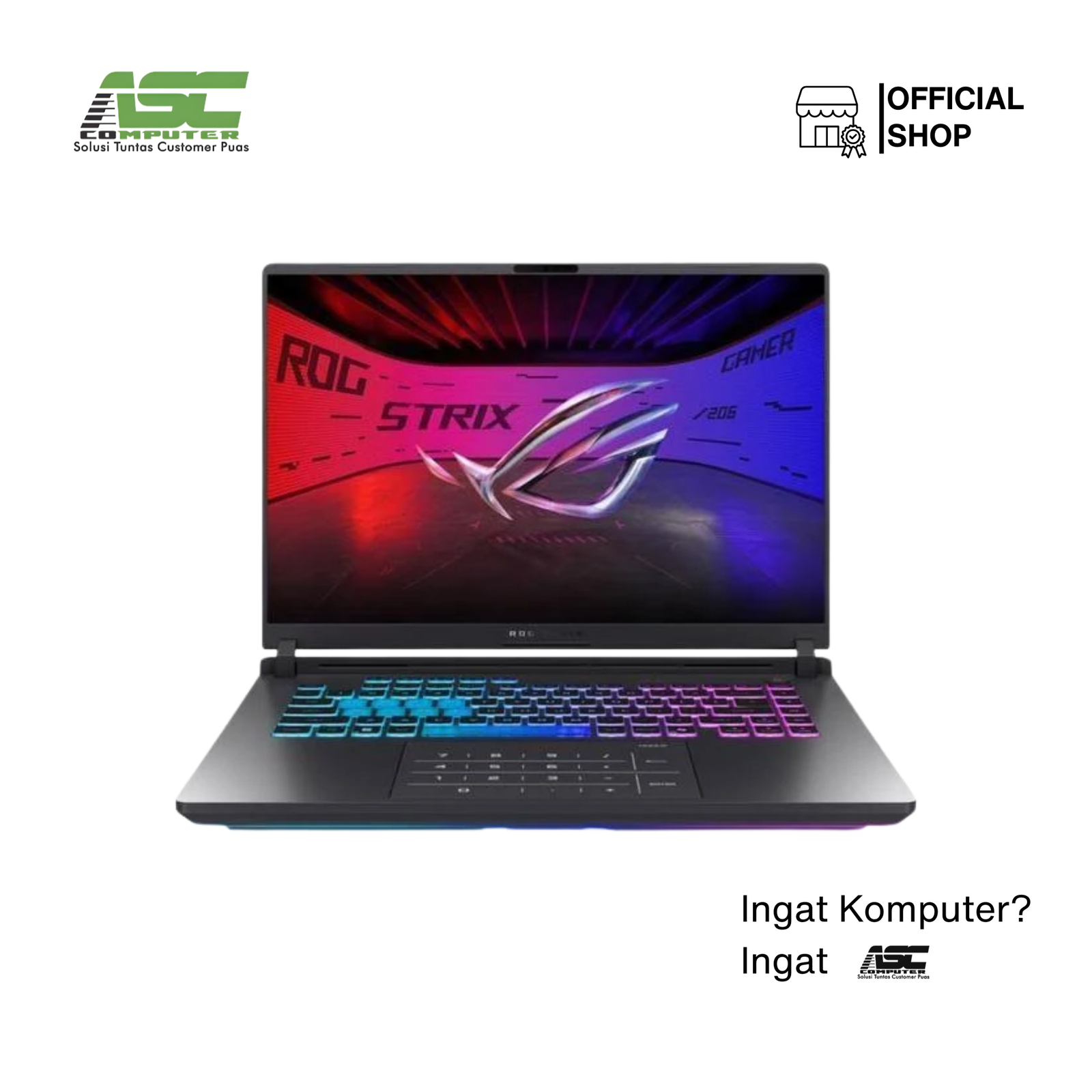ASUS ROG Strix G16 G615LH-I7N55C6G-HM Intel Core Ultra 7 255HX 16GB 512GB SSD RTX5050 8GB 16.0 inch 2.5K 240Hz Win11 + OHS 2024 Eclipse Grey