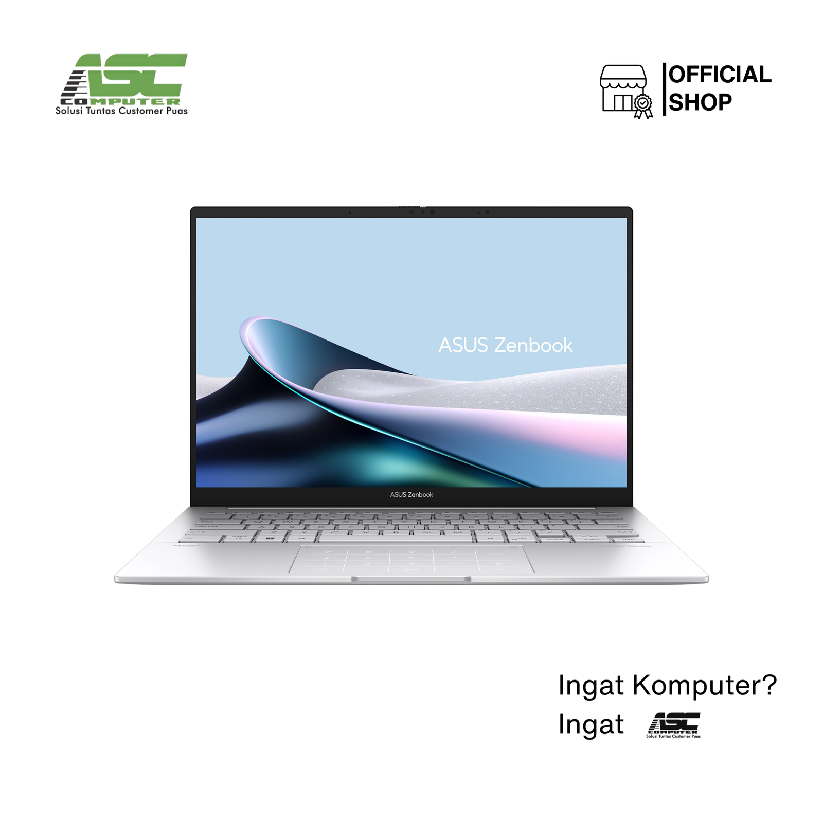 ASUS Zenbook 14 OLED UX3405CA-OLED5112TM Intel Core Ultra 5 225H 16GB 1TB SSD Intel Arc 14.0 inch WUXGA OLED Touch Screen Win11 + OHS 2024 Foggy Silver