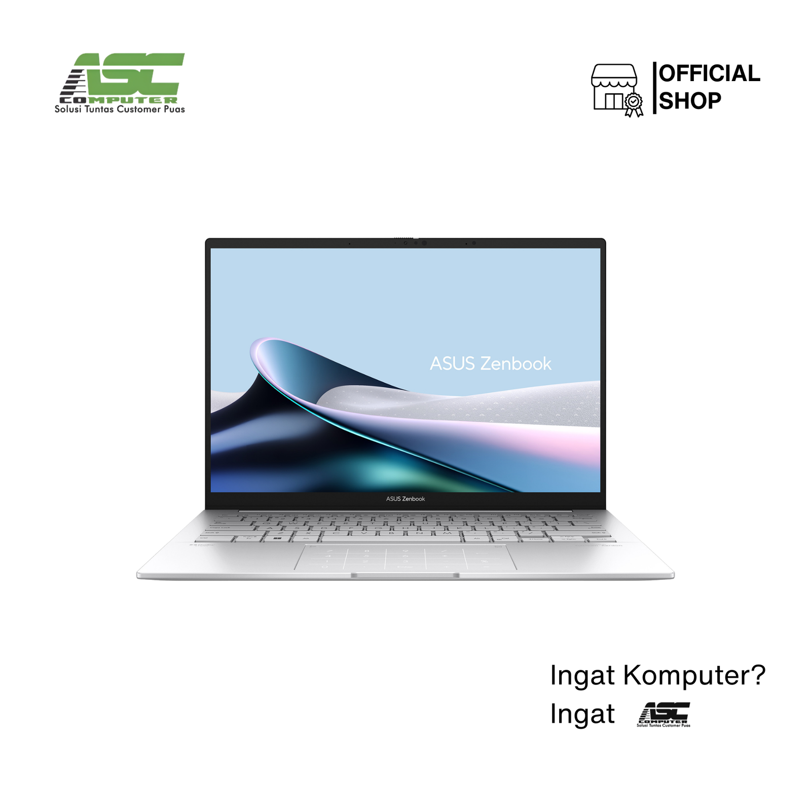 ASUS Zenbook 14 OLED UX3405CA-OLED7314TM Intel Core Ultra 7 255H 32GB 1TB SSD Intel Arc 14.0 inch WUXGA OLED Touch Screen Win11 + OHS 2024 Foggy Silver