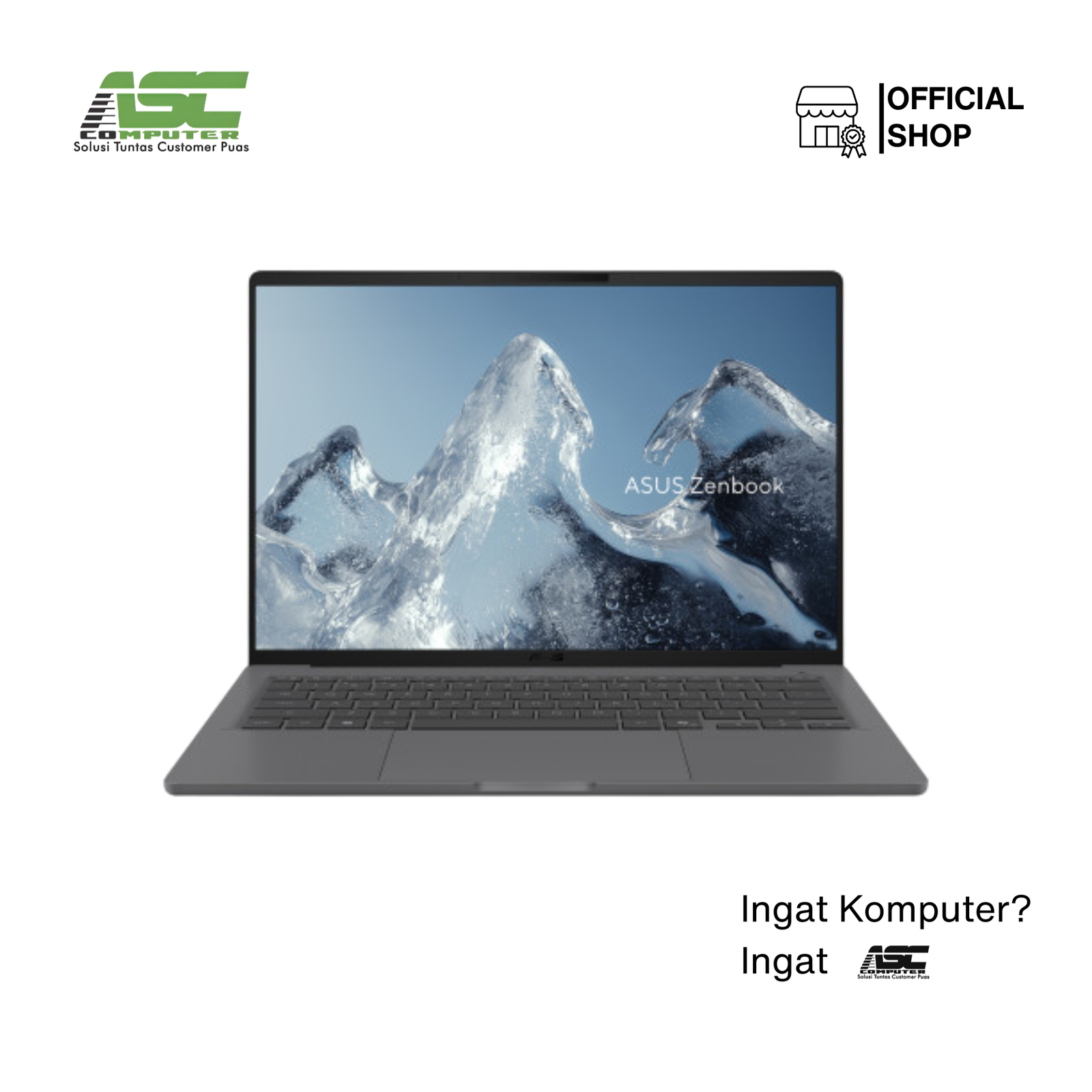 ASUS Zenbook A14 UX3407QA-IPSP152M Snapdragon X Plus X1-26-100 16GB 512GB SSD Qualcomm Adreno 14.0 inch WUXGA IPS Win11 + OHS 2024 Iceland Gray