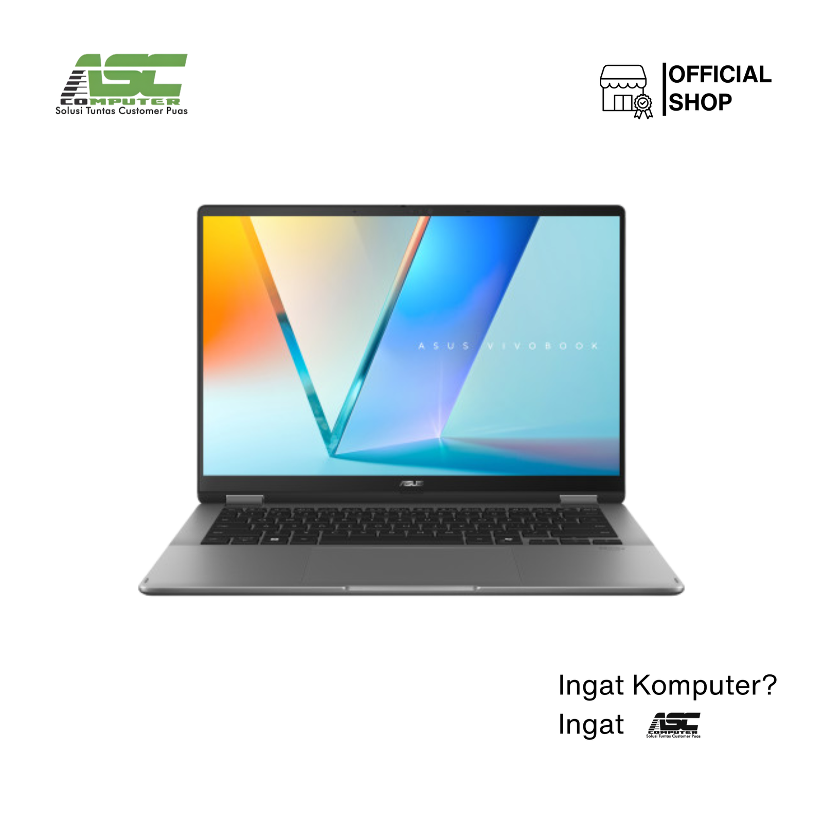 ASUS Vivobook Flip 14 OLED TP3407SA-OLED7151M Intel Core Ultra 7 256V 16GB 512GB SSD Intel Arc 14.0 inch 2K OLED Touch Screen Win11 + OHS Metallic Grey