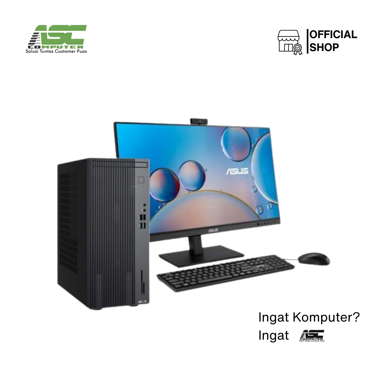 ASUS ExpertCenter S503MER-385018WS Intel Core i3-14100 8GB 512GB SSD Win11 Home + OHS 2024 Bundle Monitor ASUS C2221HF 21.5 inch Black