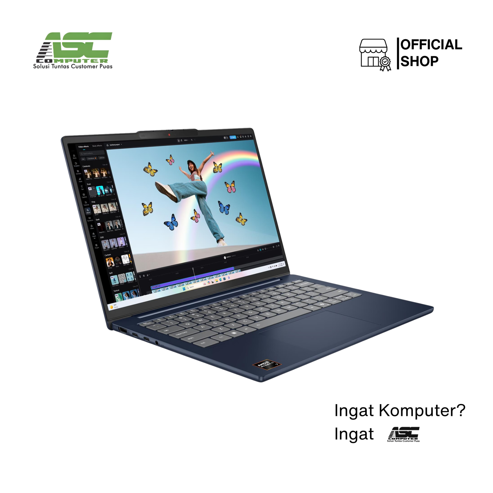 Lenovo IdeaPad Slim 5 14-83HX00CLID AMD Ryzen AI 5 330 16GB DDR5 512GB SSD Integrated AMD Radeon 820M 14.0 inch WUXGA OLED Win11 Home + OHS 2024 Cosmic Blue