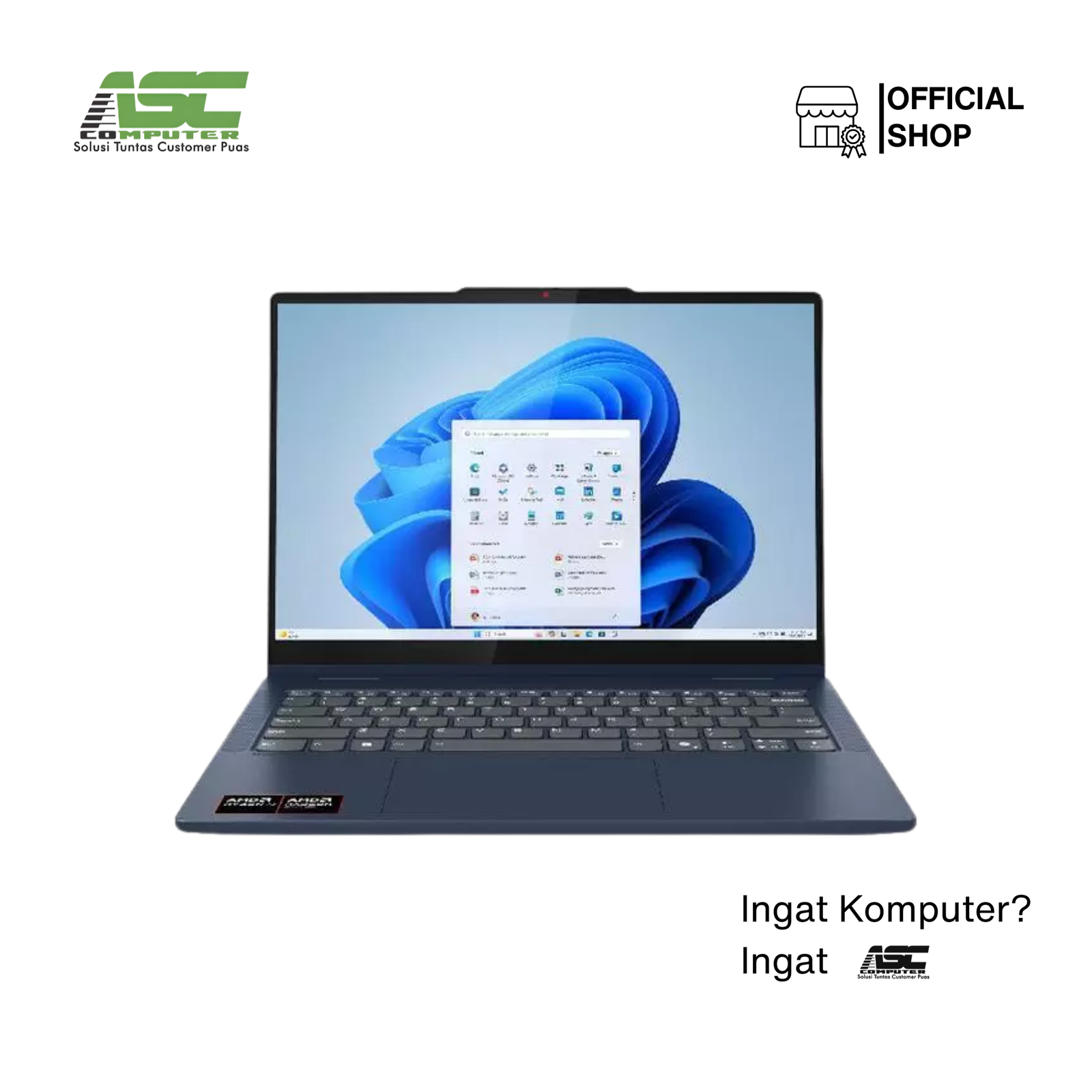 Lenovo IdeaPad 5 2in1 14AKP10-83KT0066ID AMD Ryzen AI 7 350 16GB LPDDR5x 512GB SSD Integrated AMD Radeon Graphics 14.0 inch WUXGA IPS Touchscreen Win11 Home + OHS 2024 Cosmic Blue