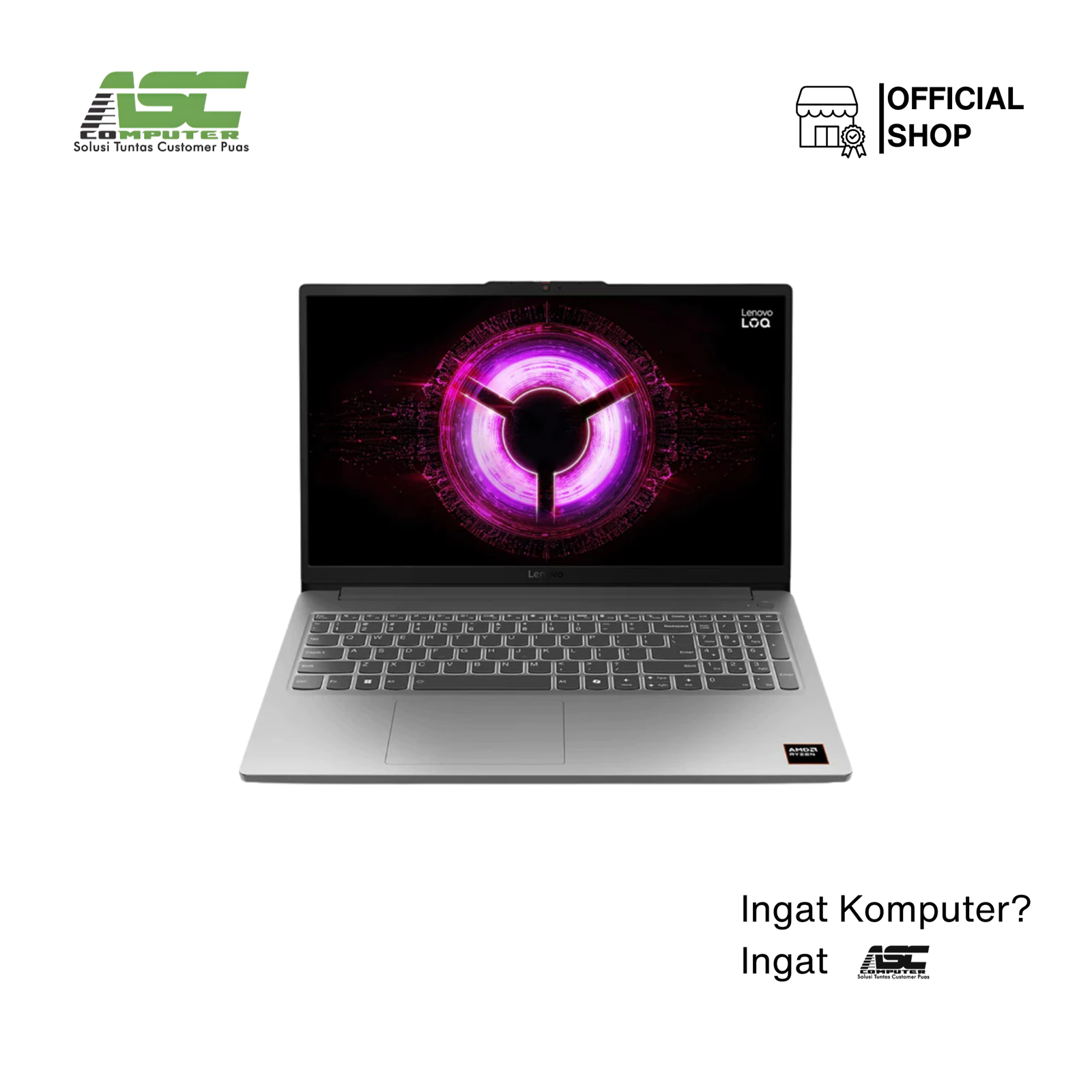 Lenovo LOQ 15ARP10E-83TN000SID AMD Ryzen 7 250 / 7735HS 16GB DDR5 512GB SSD NVIDIA GeForce RTX 5060 8GB 15.3 inch WUXGA IPS 144Hz Win11 Home + OHS 2024 Luna Grey