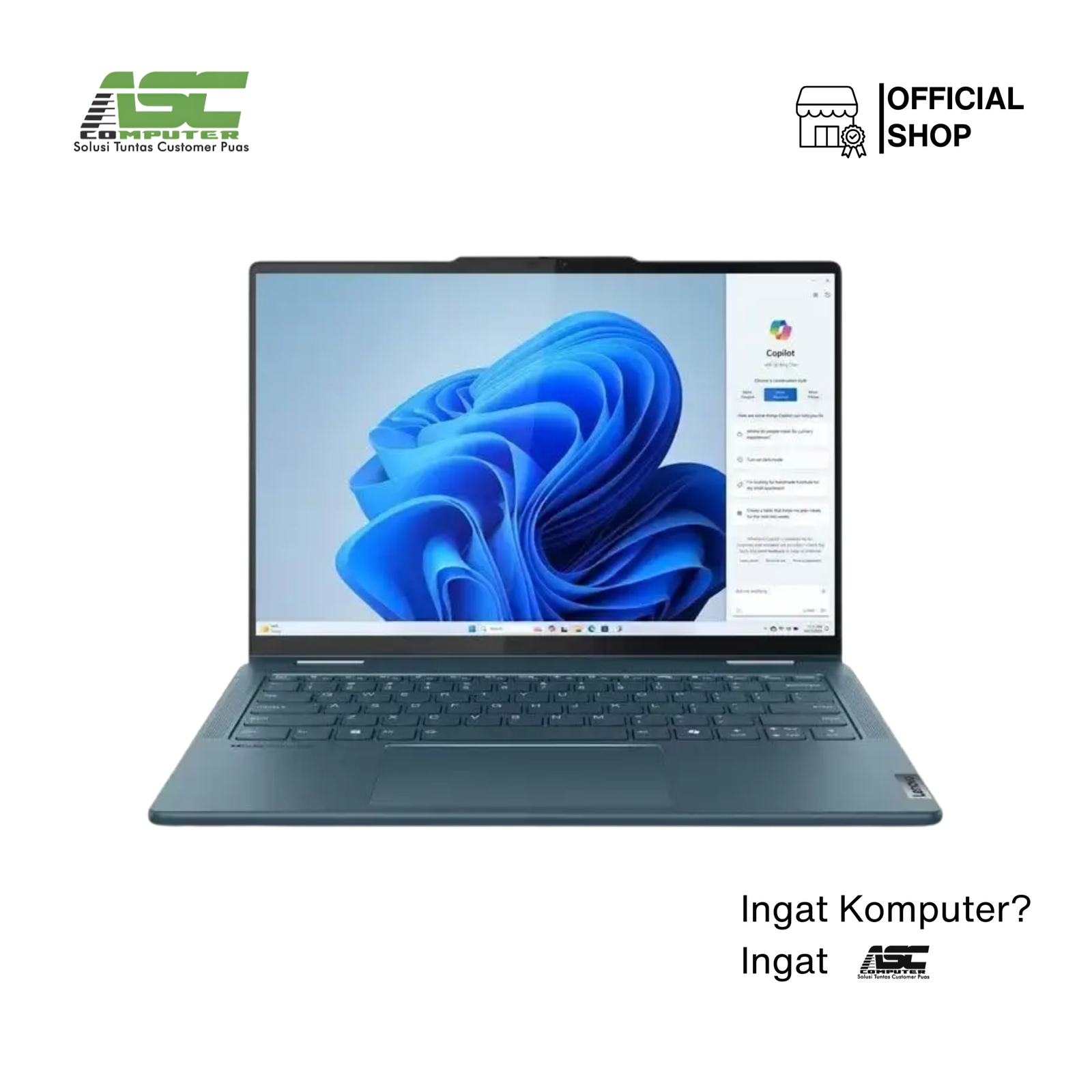 Lenovo Yoga 7 2in1 14IMH9-83DJ00GGID Intel Core Ultra 7 155H 16GB LPDDR5x 1TB SSD Integrated Intel Arc Graphics 14.0 inch 2.8K OLED Touchscreen Win11 Home + OHS 2024 Tidal Teal (3Y Premium Care + ADP / Lenovo Digital Pen)