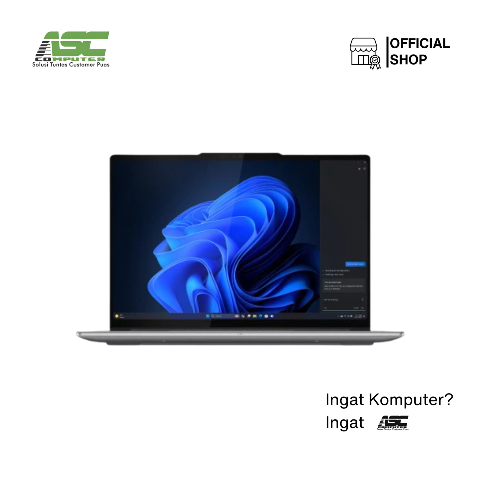 Lenovo Yoga Pro 7 14IAH10-83KF0027ID Intel Core Ultra 9 285H 32GB LPDDR5x 1TB SSD Integrated Intel Arc 140T GPU 14.5 inch 2.8K OLED 120Hz Win11 Home + OHS 2024 Luna Grey Aura Edition (3Y Premium Care + ADP)