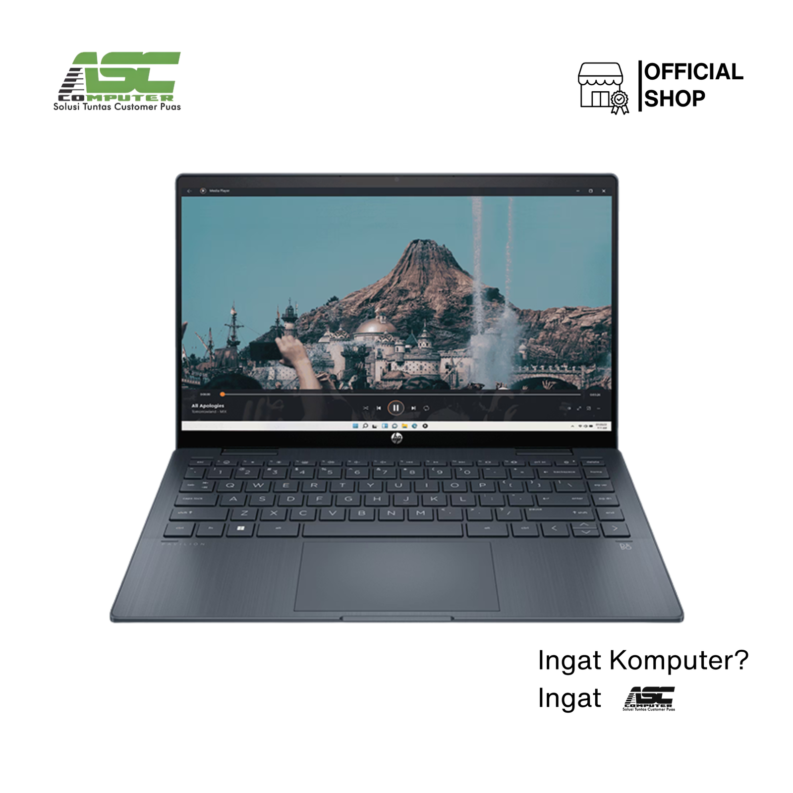 HP Pavilion x360 14-ek2051TU Intel Core 3 100U 8GB LPDDR5 512GB SSD Integrated Intel Graphics 14 inch FHD IPS Touchscreen Backlit Win11 Home + OHS Space Blue (2Y Warranty)
