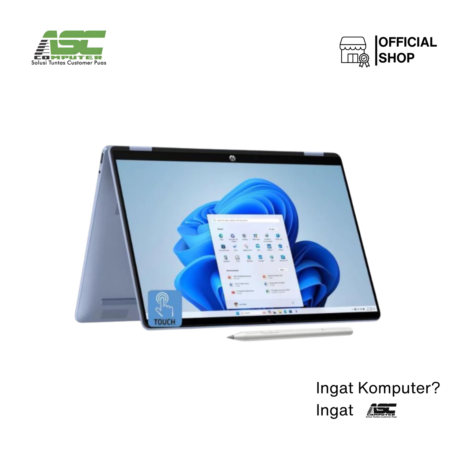 HP OmniBook 5 Flip 14-fp0557TU Intel Core 5 120U 16GB LPDDR5 512GB SSD Integrated Intel Graphics 14 inch FHD IPS Touchscreen Win11 Home + OHS 2024 + M365 Basic Blue (2Y Warranty)
