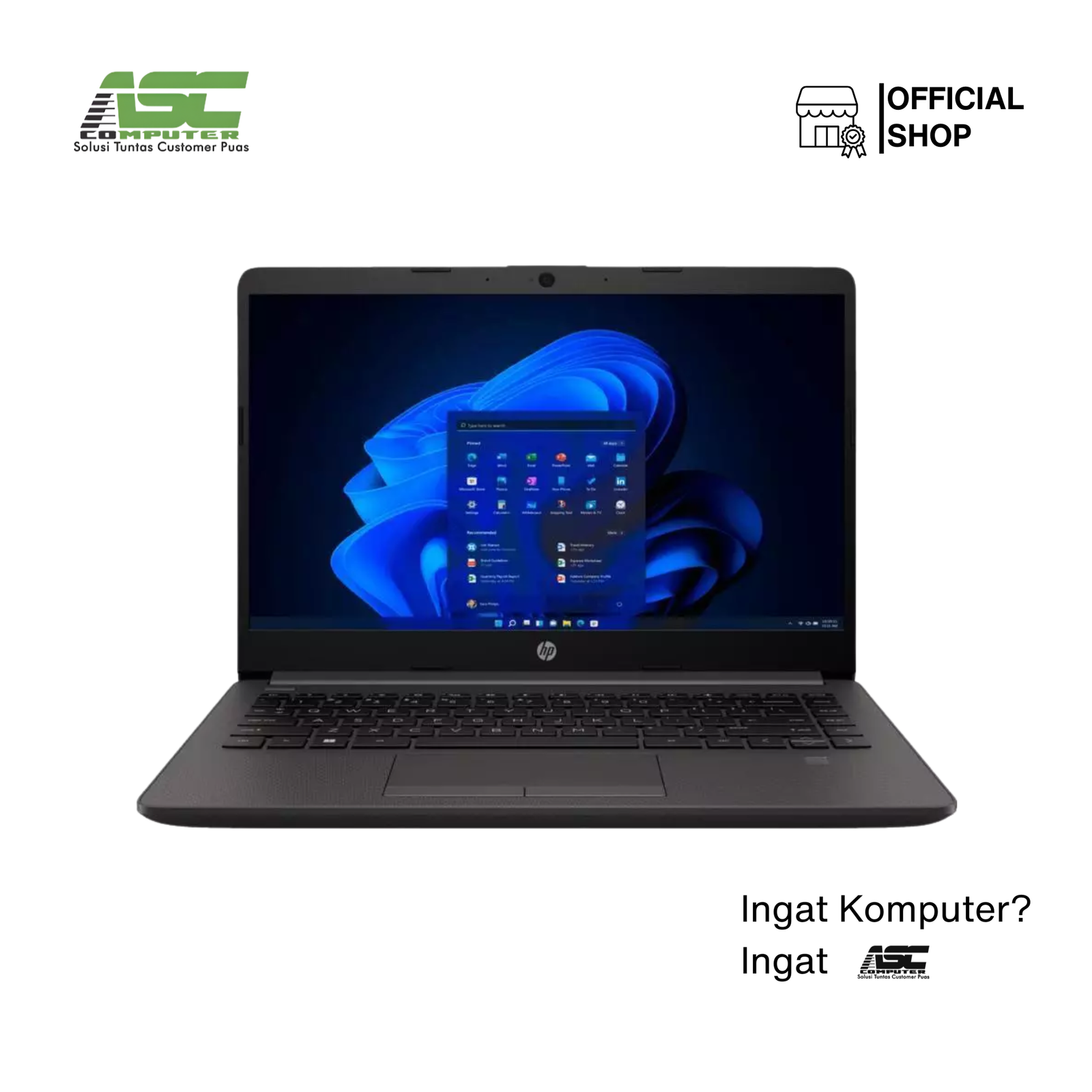HP 240R G9 TKDN – B98QQPC Intel Core 7 150U 16GB DDR4 512GB SSD Integrated Intel Graphics 14 inch FHD Fingerprint Win11 Home + OHS 2024 Dark Ash Silver (1Y Warranty + Bag)