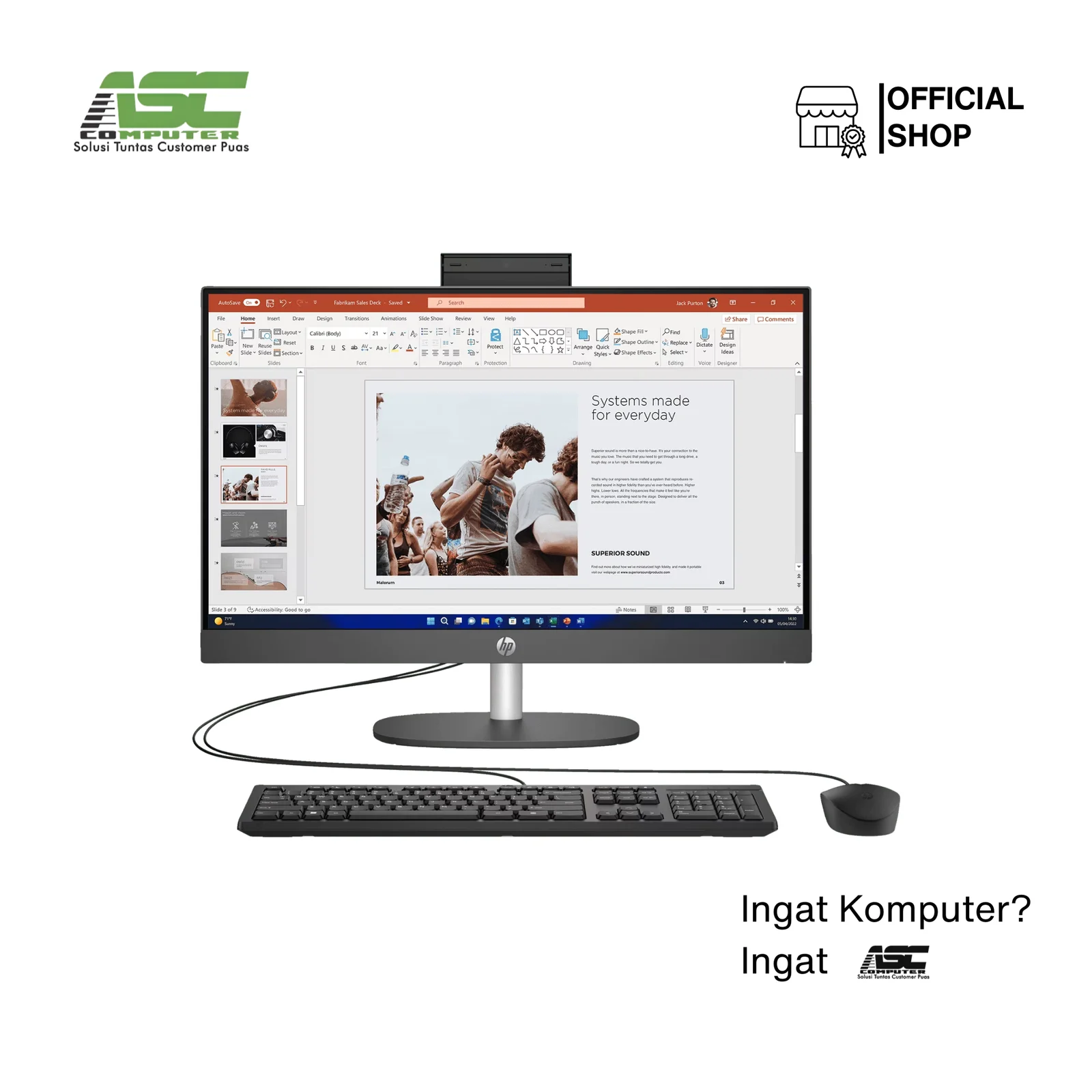 HP All-in-One PC 24-cr0223d Intel Core i5-1334U 8GB DDR4 512GB SSD Integrated Intel Iris Xe Graphics 23.8 inch FHD IPS Non-Touch Wireless Keyboard Mouse Win11 Home + OHS Jet Black (1Y Warranty 1/1/0)