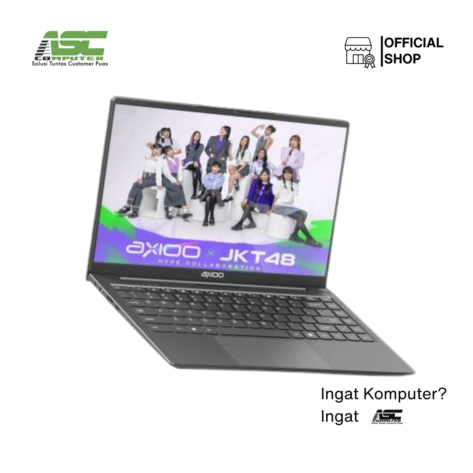 Axioo Hype 5 X3 JKT48 Edition Laptop AMD Ryzen 5 3500U 8GB RAM 256GB SSD AMD Radeon Vega 8 Graphics 14 inch FHD IPS Win11 Grey Bundled Sleevecase (1Y Warranty)
