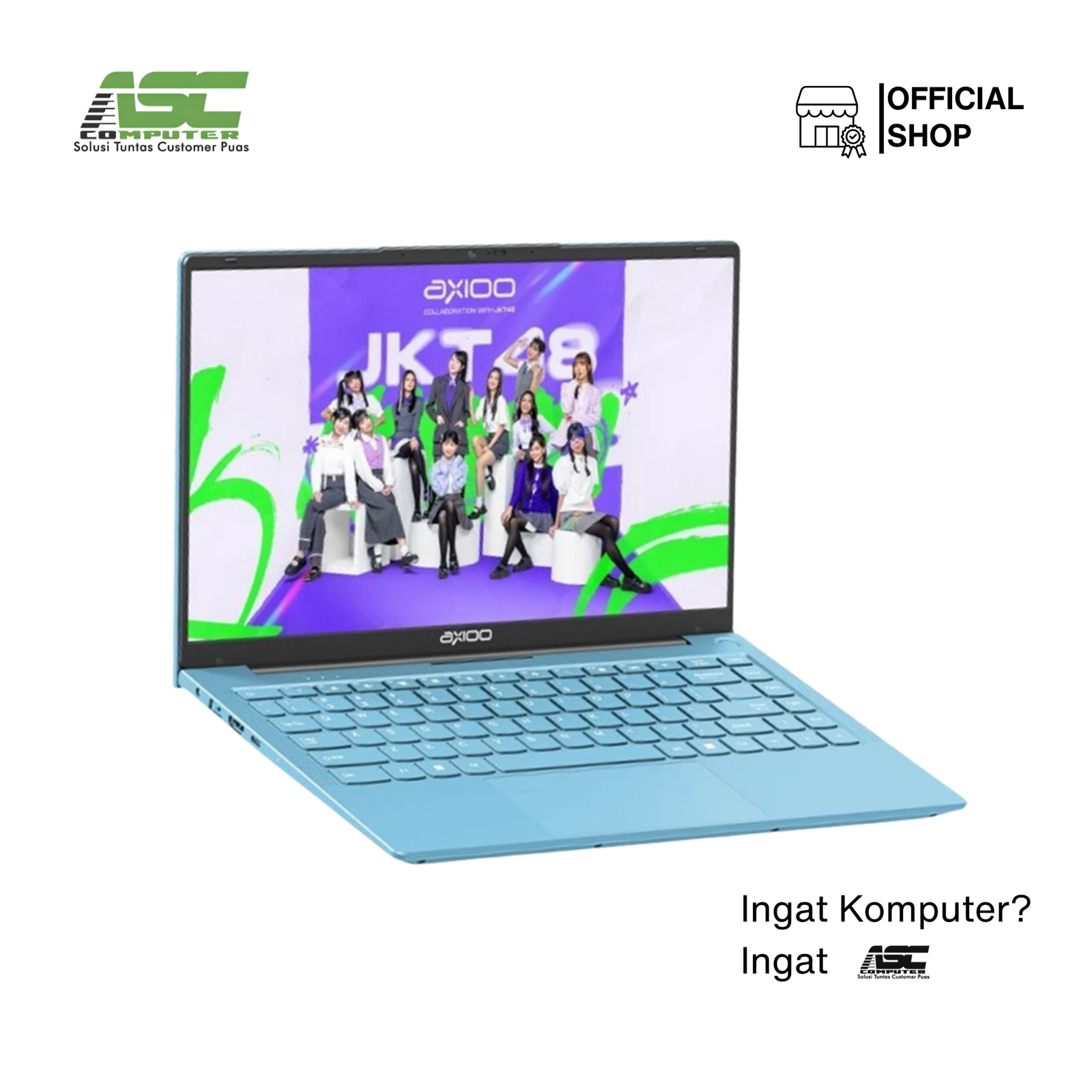 Axioo Hype 5 X3 JKT48 Edition Laptop AMD Ryzen 5 3500U 8GB RAM 256GB SSD AMD Radeon Vega 8 Graphics 14 inch FHD IPS Win11 Blue Bundled Sleevecase (1Y Warranty)