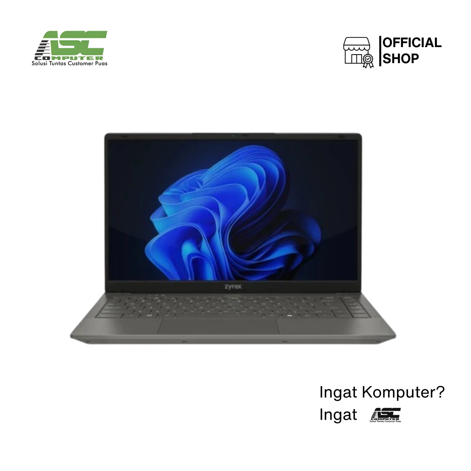 Zyrex Blaze Laptop Intel Core i5-12450H 16GB RAM 512GB SSD Intel UHD Graphics 14 inch FHD IPS Win11 Black Copilot (2Y Warranty)