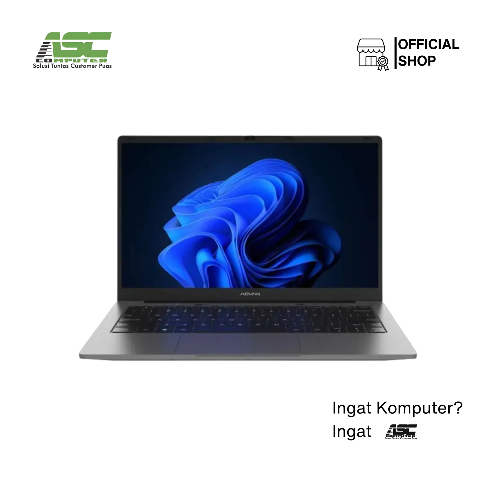 Advan T-Book Laptop Intel N100 4GB RAM 128GB eMMC Intel UHD Graphics 14 inch HD Win11 Dark Grey Bundled Bag (1Y Warranty)