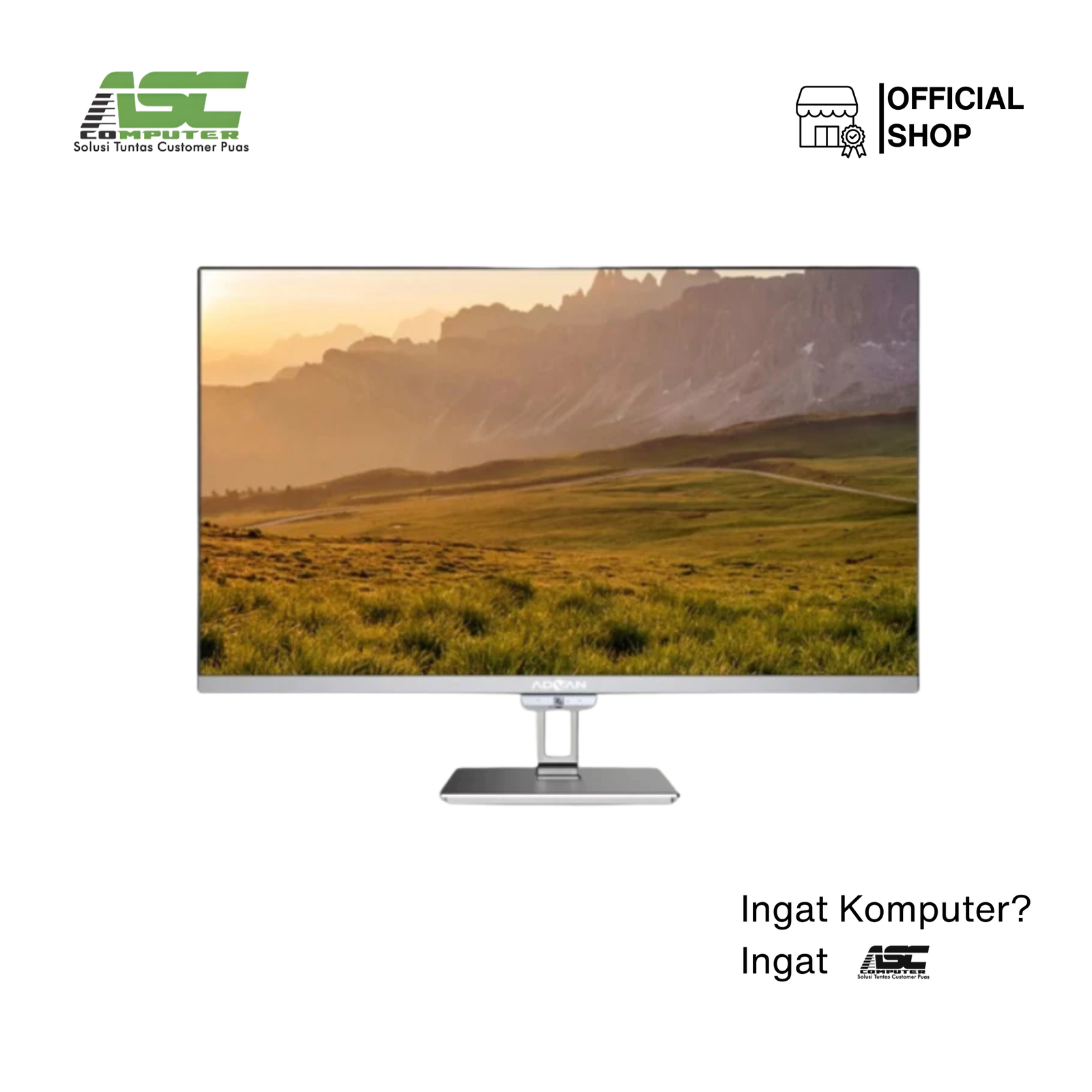 Advan One PC A-8S5 All-in-One PC Intel Core i5-1235U 8GB RAM 512GB SSD Intel Iris Xe Graphics 24 inch FHD Win11 Silver Bundled Wireless Keyboard + Mouse (1Y Warranty)