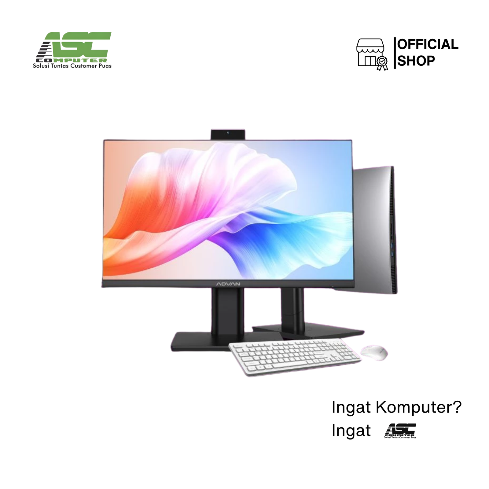Advan ForceOne All-in-One PC AMD Ryzen 5 5500U 8GB RAM 256GB SSD AMD Radeon Graphics 24 inch FHD IPS Win11 Black (1Y Warranty)