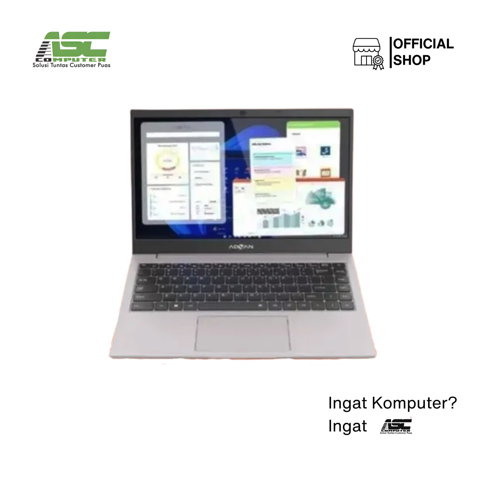Advan Laptop S3-82S Intel Core i3-1215U 8GB RAM 256GB SSD Intel UHD Graphics 14 inch FHD Win11 Grey (1Y Warranty)